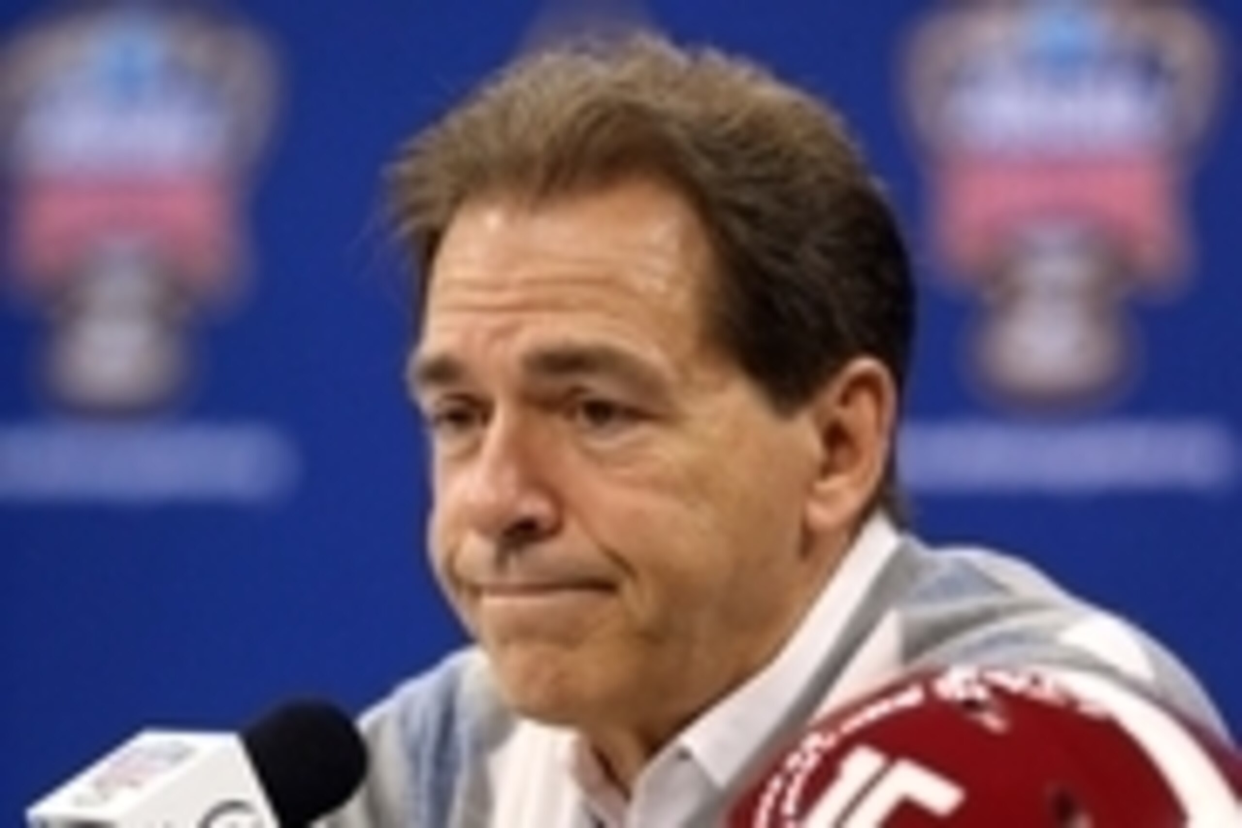 Dec 30, 2014; New Orleans, LA, USA; Alabama Crimson Tide head coach Nick Saban at the media day for the 2015 Sugar Bowl at the Mercedes-Benz Superdome. Mandatory Credit: Chuck Cook-USA TODAY Sports