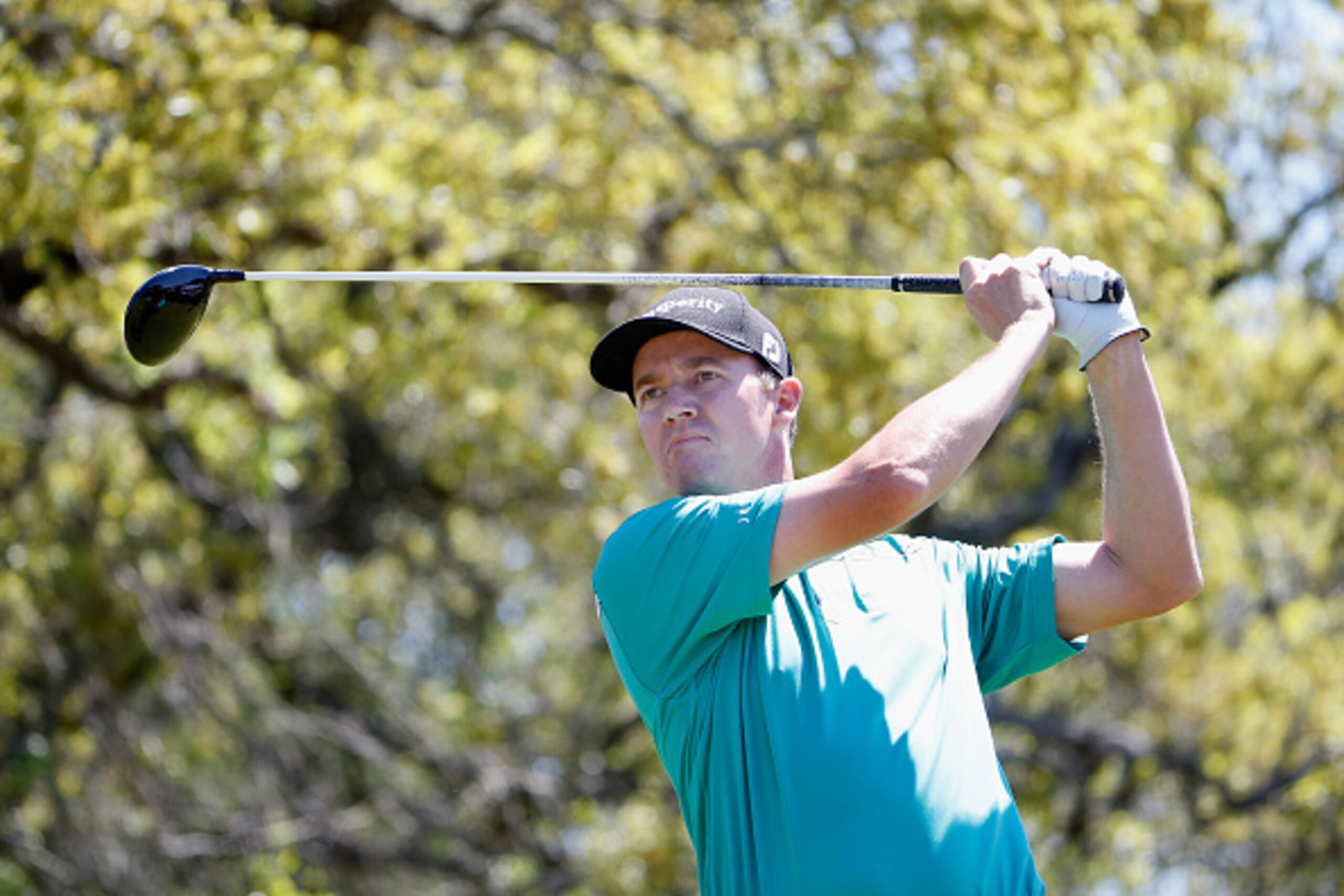SAN ANTONIO, TX - MARCH 29: Jimmy Walker tees off on the ninth hole during the final round of the Valero Texas Open at TPC San Antonio AT&T Oaks Course on March 29, 2015 in San Antonio, Texas. (Photo by Christian Petersen/Getty Images)