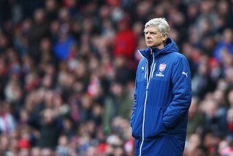 LONDON, ENGLAND - MARCH 14:  Arsene Wenger, manager of Arsenal looks on during the Barclays Premier League match between Arsenal and West Ham United at Emirates Stadium on March 14, 2015 in London, England.  (Photo by Ian Walton/Getty Images)