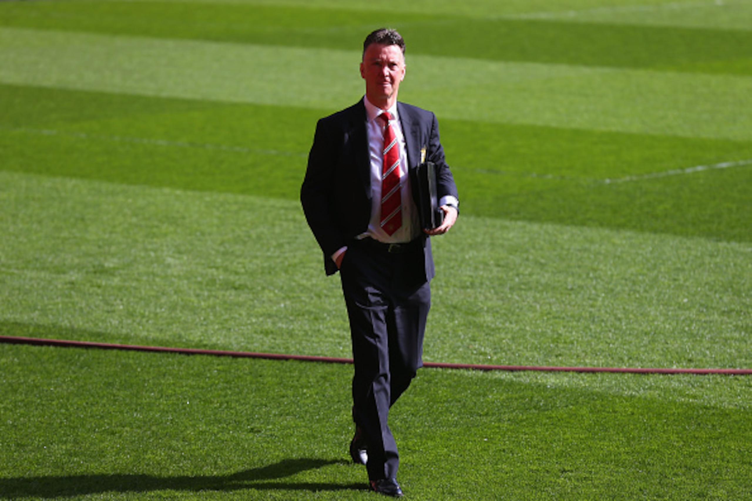 LIVERPOOL, ENGLAND - MARCH 22:  Louis van Gaal, manager of Manchester United arrives for the Barclays Premier League match between Liverpool and Manchester United at Anfield on March 22, 2015 in Liverpool, England.  (Photo by Alex Livesey/Getty Images)