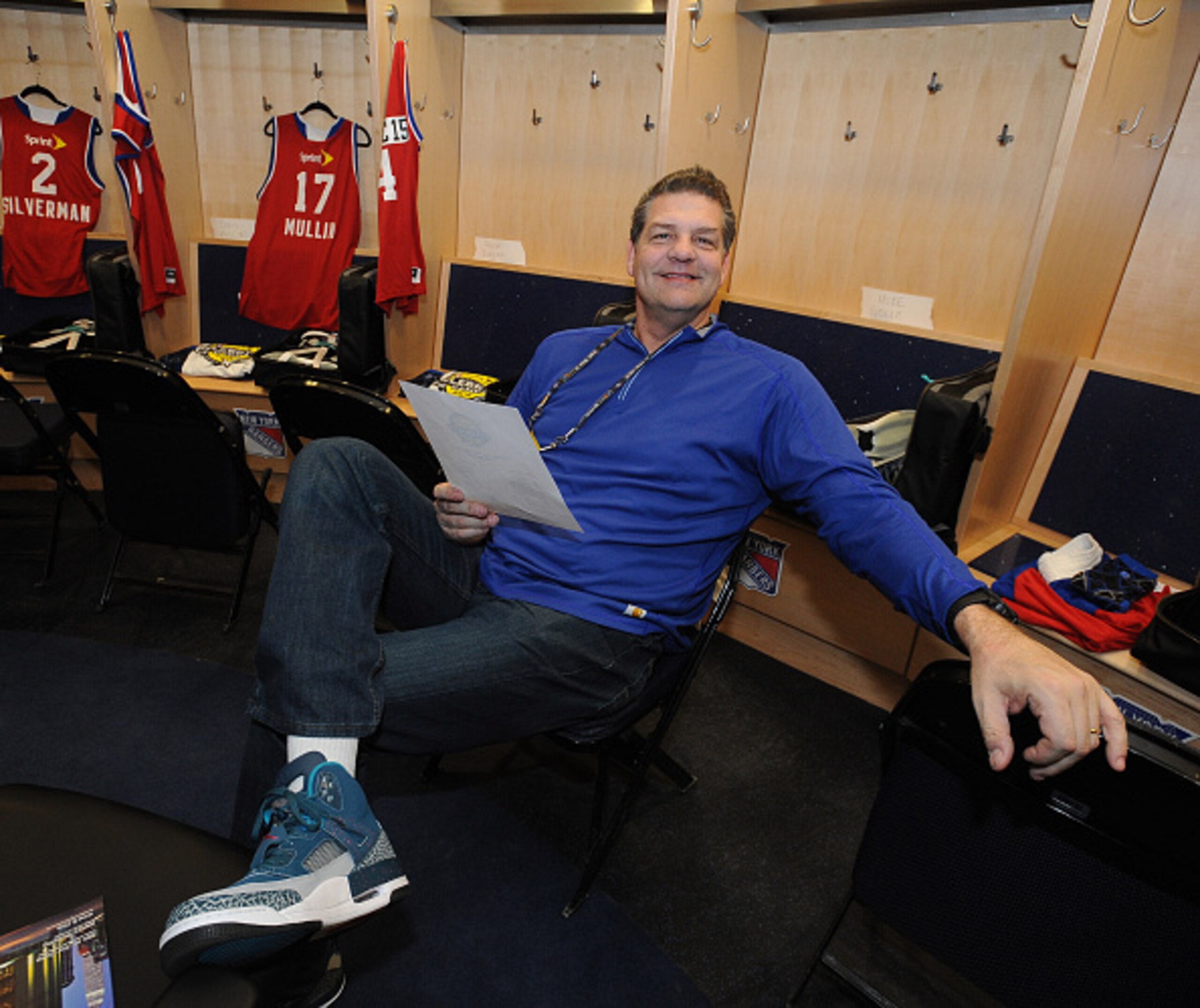 NEW YORK, NY - FEBRUARY 13: ESPN host Mike Golic smiles during the Sprint NBA All-Star Celebrity Game as part of 2015 All-Star Weekend at Madison Square Garden on February 13, 2015 in New York, New York. NOTE TO USER: User expressly acknowledges and agree
