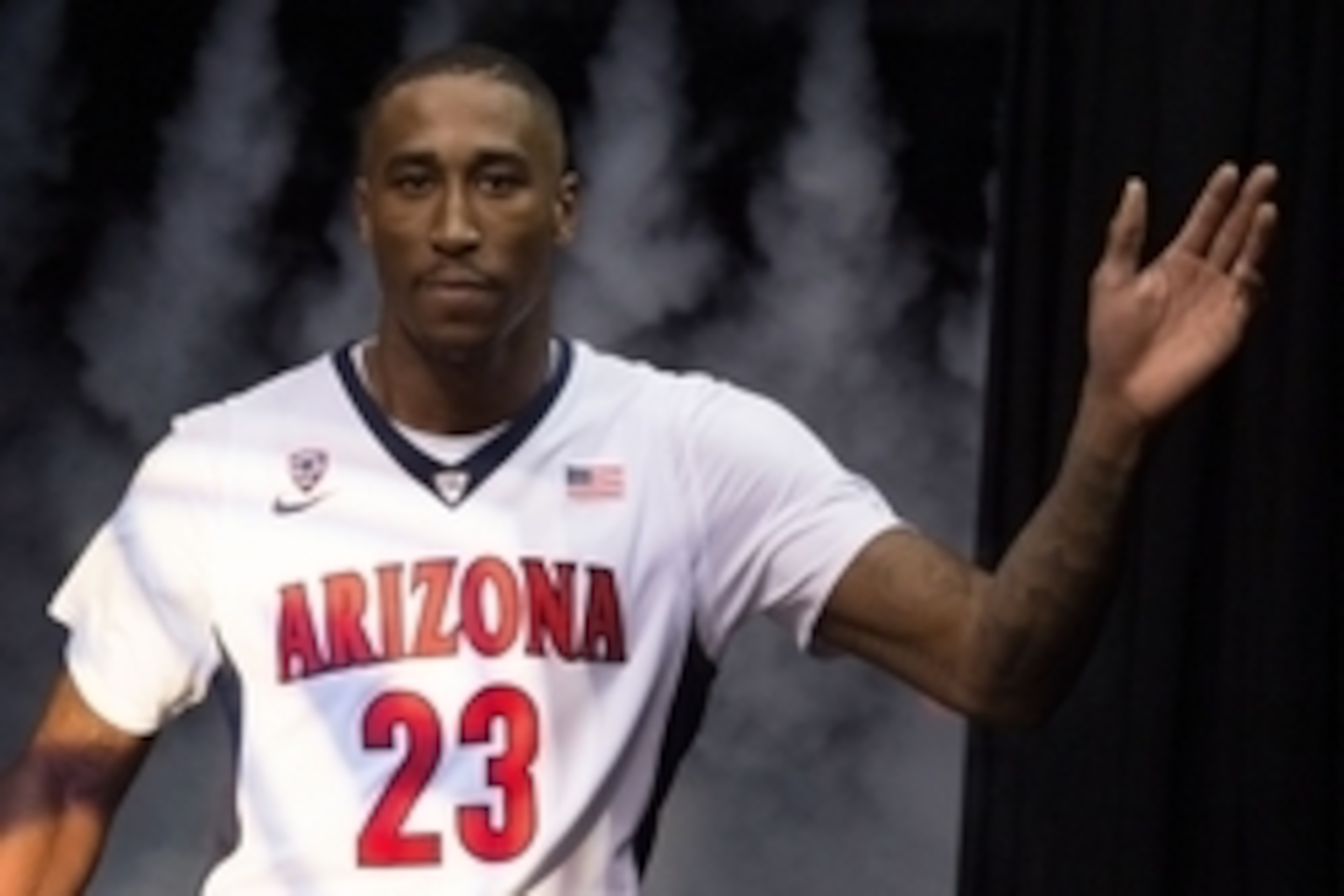 March 14, 2015; Las Vegas, NV, USA; Arizona Wildcats forward Rondae Hollis-Jefferson (23) is introduced before the championship game of the Pac-12 Conference tournament against the Oregon Ducks at MGM Grand Garden Arena. The Wildcats defeated the Ducks 80