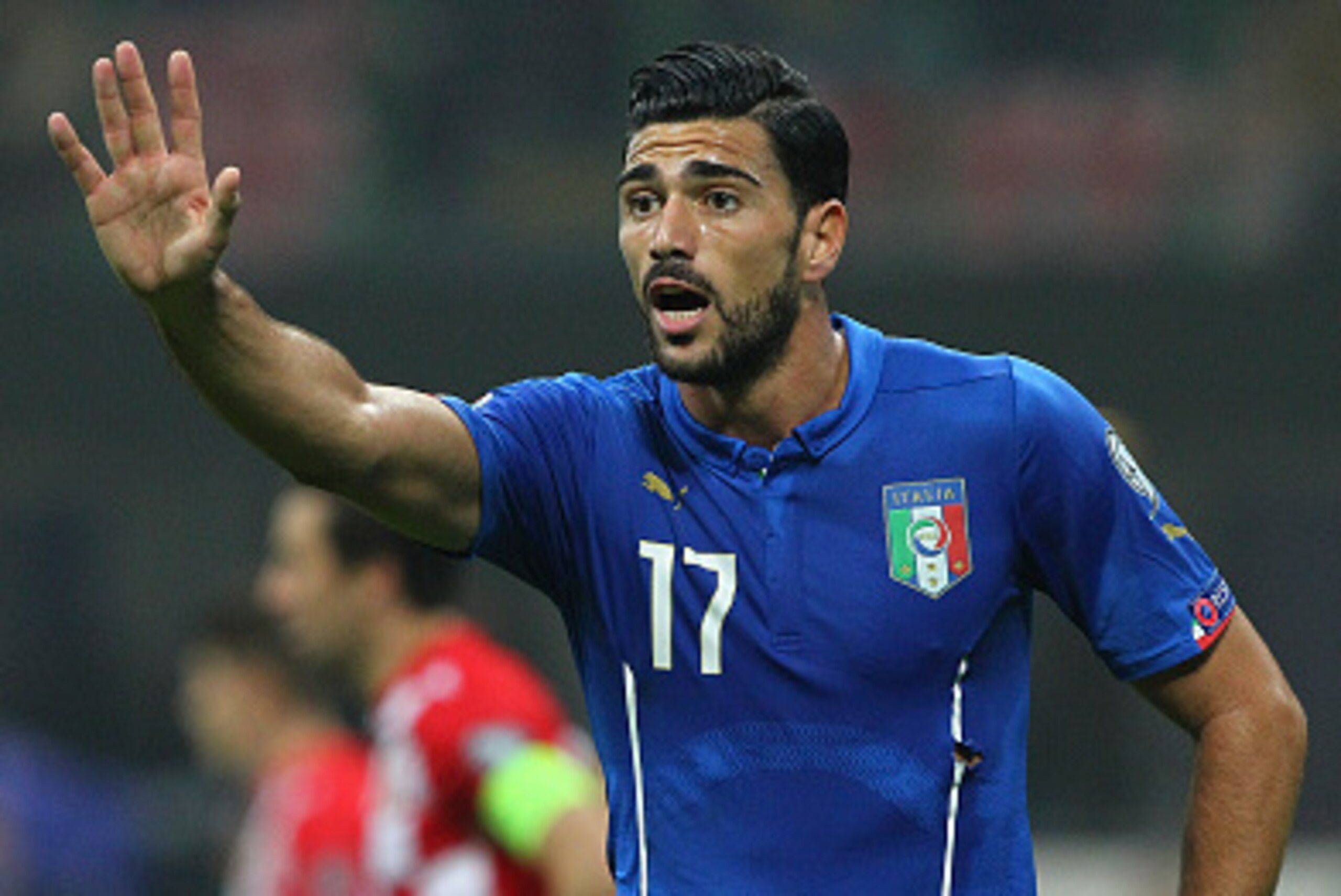 MILAN, ITALY - NOVEMBER 16:  Graziano Pelle of Italy gestures during the EURO 2016 Group H Qualifier match between Italy and Croatia at Stadio Giuseppe Meazza on  November 16, 2014 in Milan, Italy.  (Photo by Marco Luzzani/Getty Images)