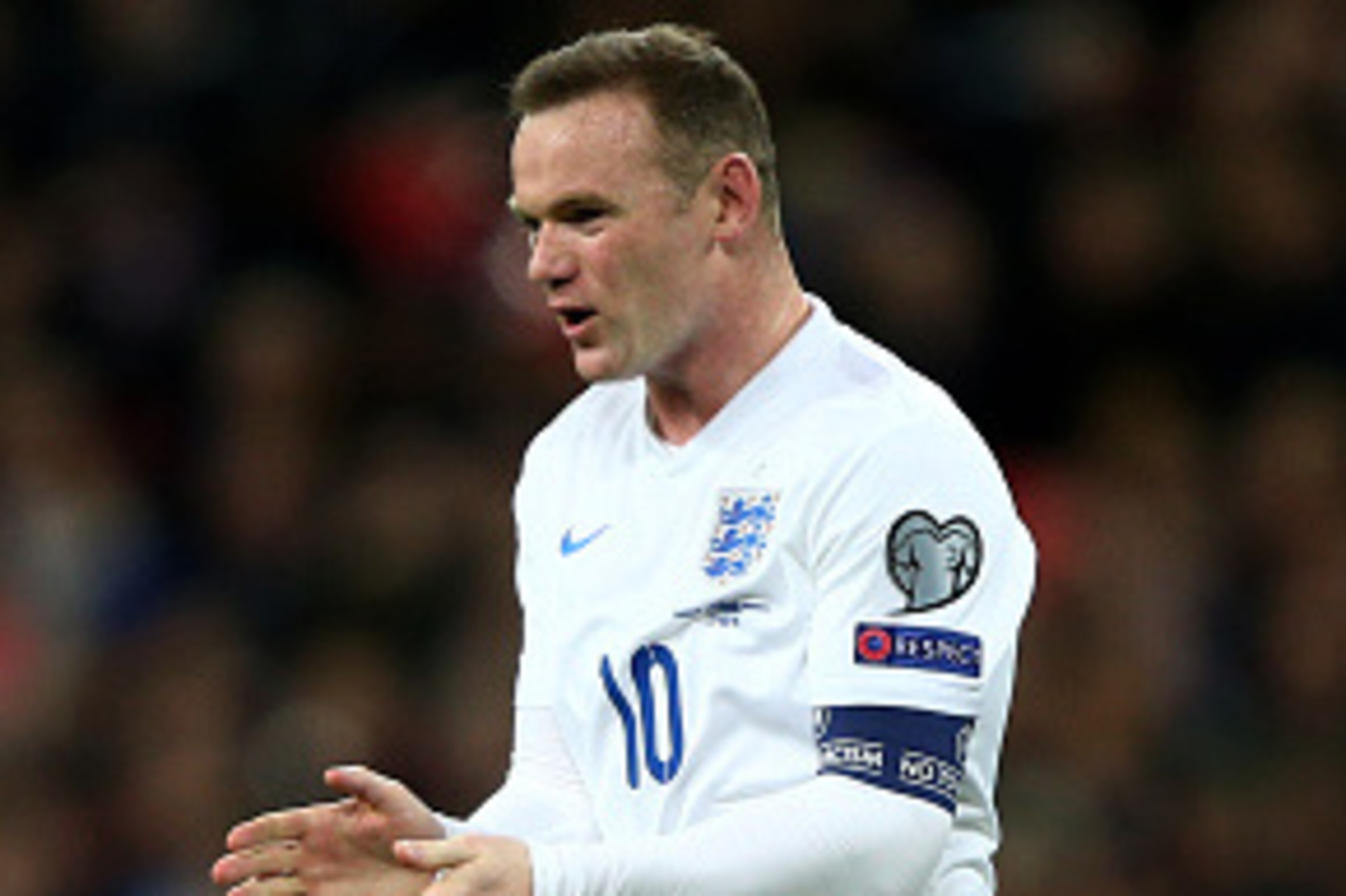 LONDON, ENGLAND - MARCH 27:  Wayne Rooney of England reacts during the EURO 2016 Qualifier match between England and Lithuania at Wembley Stadium on March 27, 2015 in London, England.  (Photo by Ian Walton/Getty Images)