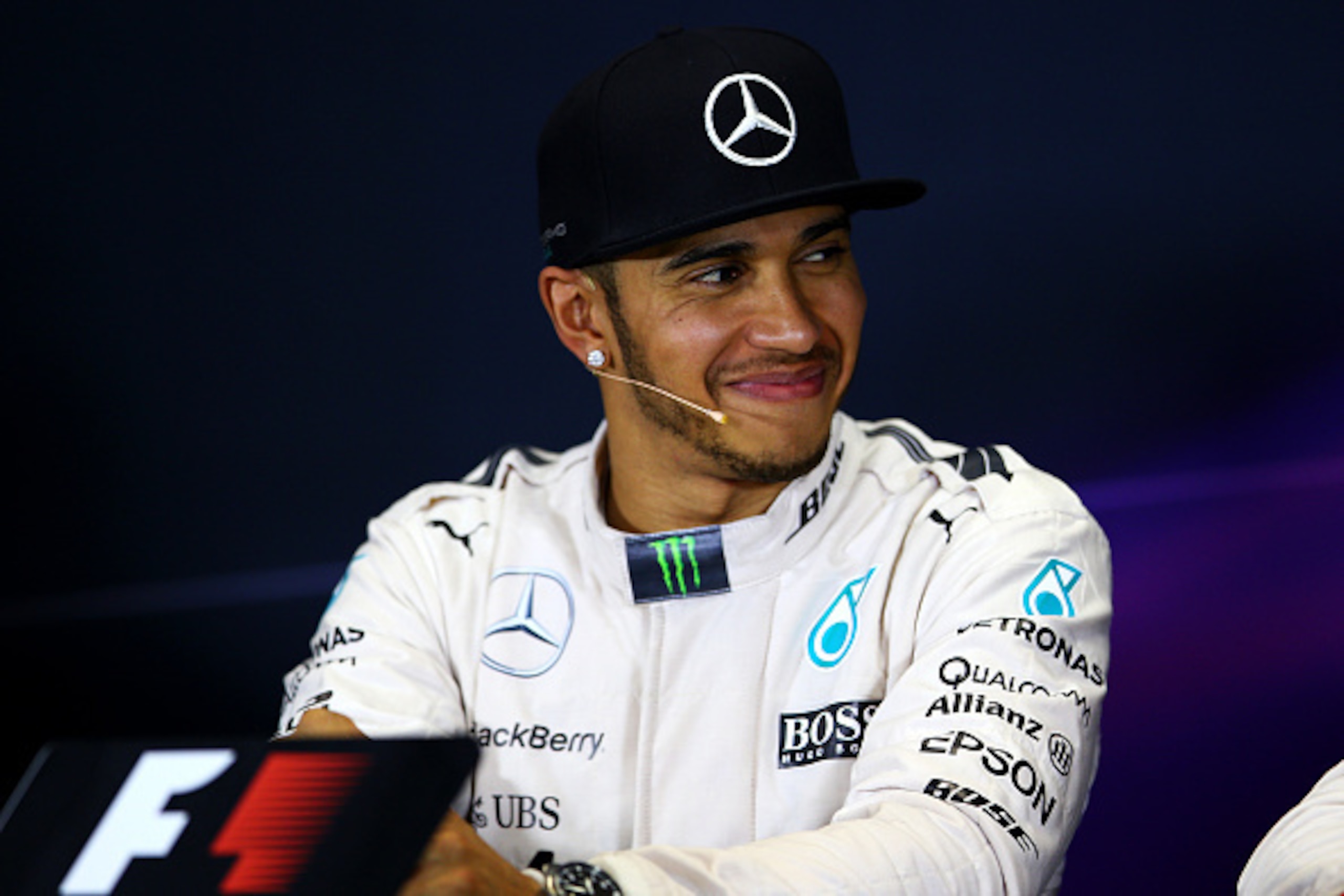 MELBOURNE, AUSTRALIA - MARCH 15:  Lewis Hamilton of Great Britain and Mercedes GP attends the post-race press conference after the Australian Formula One Grand Prix at Albert Park on March 15, 2015 in Melbourne, Australia.  (Photo by Mark Thompson/Getty I