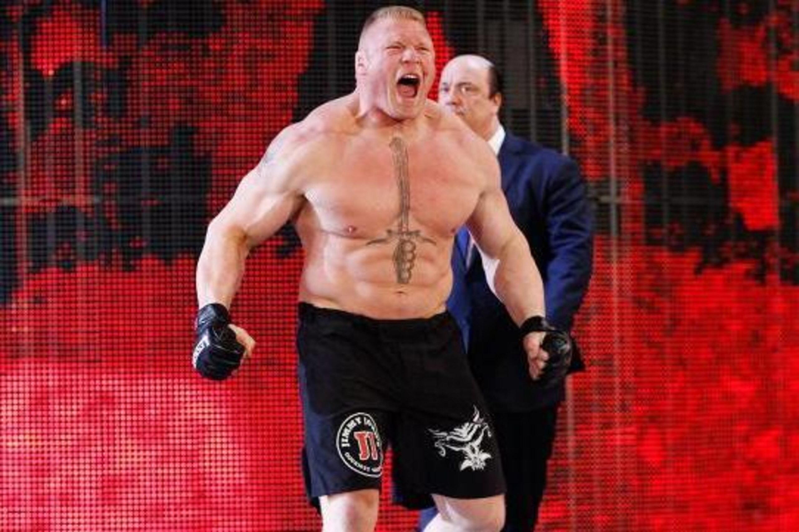 Brock Lesnar with Paul Heyman Brock Lesnar with Paul Heyman
