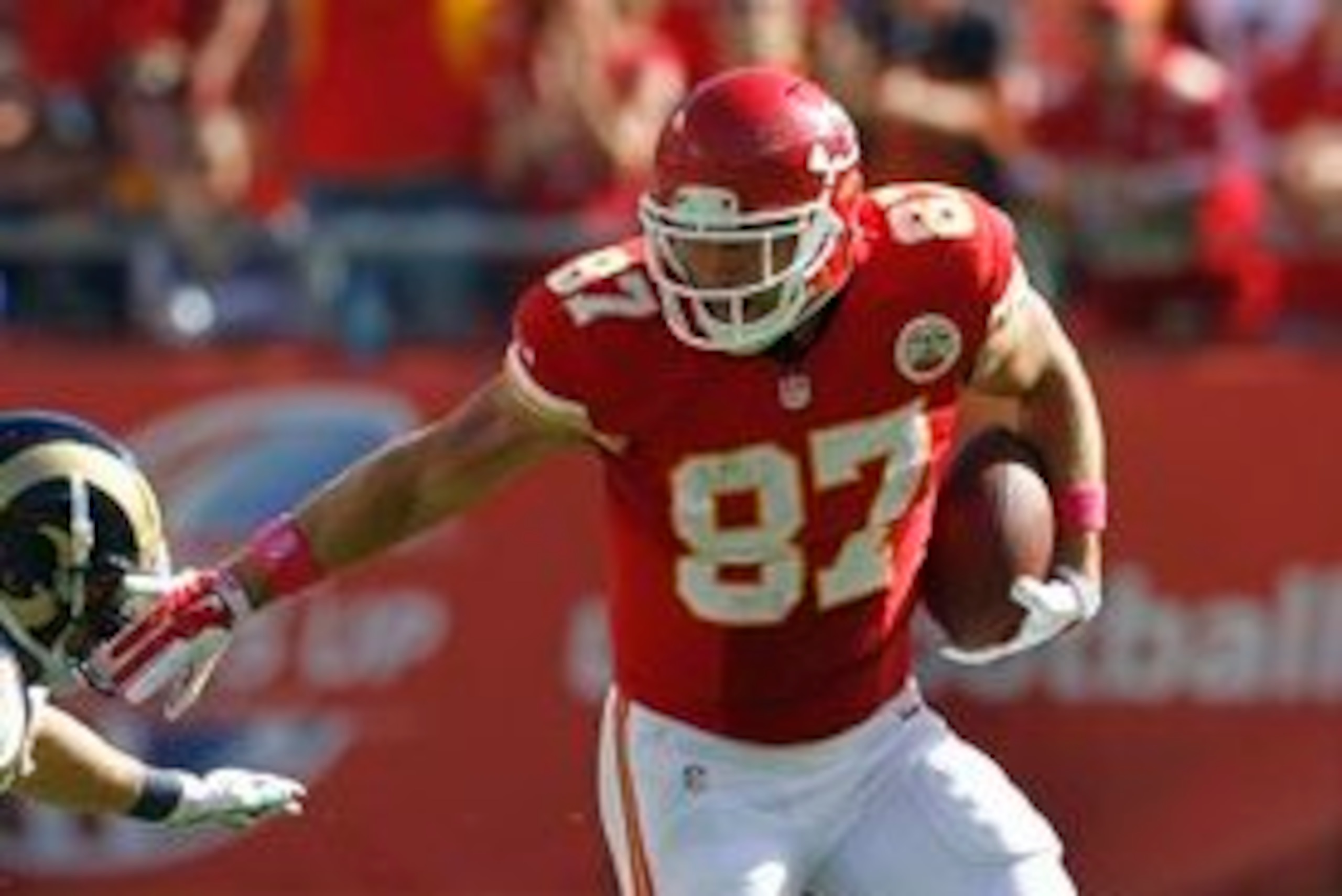 Travis Kelce (pictured) will no longer be the lone leader in the passing game on offense now that Jeremy Maclin will come in to help.