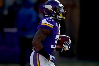 Running back Jerick McKinnon was selected with the third-round pick acquired from Seattle in the Percy Harvin trade.