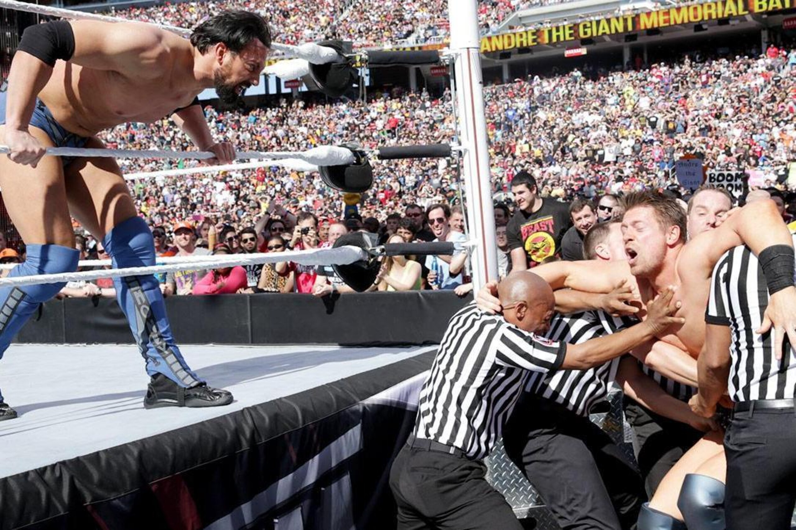 Damien Mizdow eliminates The Miz.