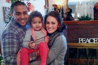 Isaac, Haidyn and Molly Kolstad before the bar fight disabled Isaac.