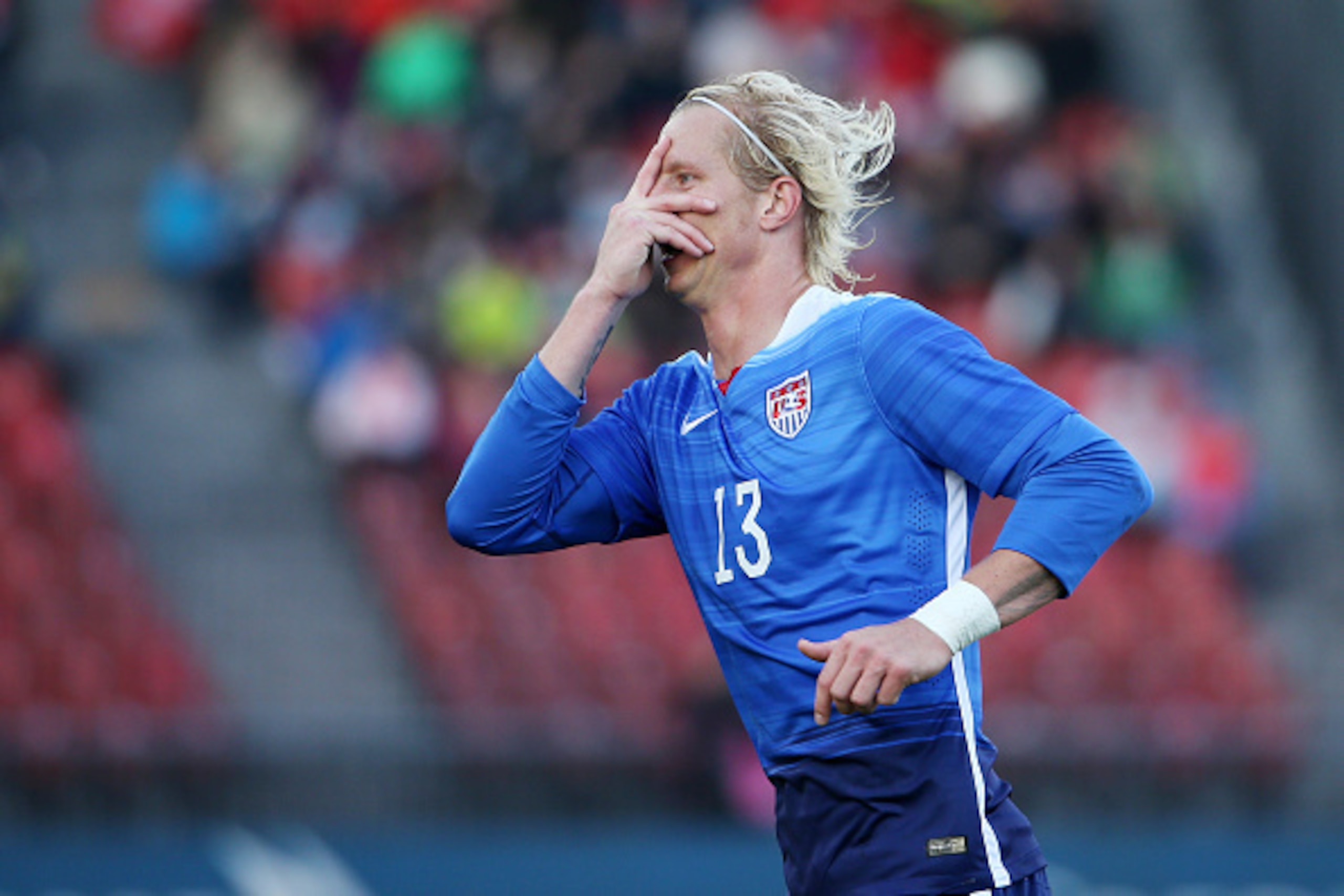 ZURICH, SWITZERLAND - MARCH 31: Brek Shea of the USA celebrates his scored goal during the international friendly match between Switzerland and the United States at Stadium Letzigrund on March 31, 2015 in Zurich, Switzerland. (Photo by Philipp Schmidli/Ge ZURICH, SWITZERLAND - MARCH 31: Brek Shea of the USA celebrates his scored goal during the international friendly match between Switzerland and the United States at Stadium Letzigrund on March 31, 2015 in Zurich, Switzerland. (Photo by Philipp Schmidli/Ge