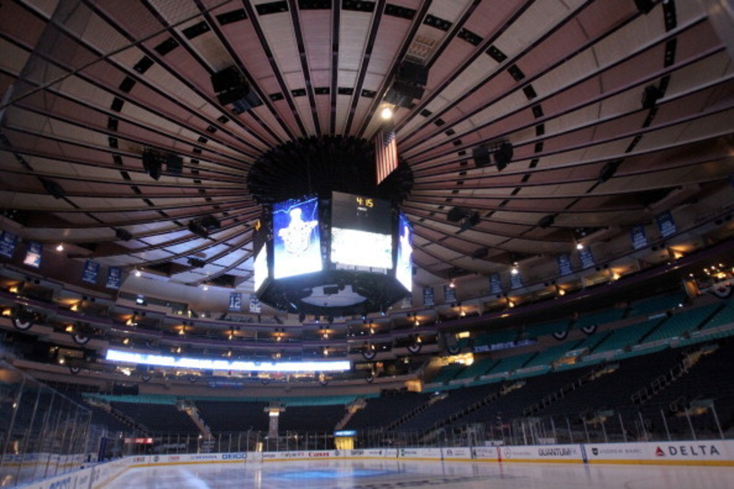 NEW YORK, NY - APRIL 12: A general view of the interior of the arena prior to the New York Rangers hosting the Ottawa Senators in Game One of the Eastern Conference Quarterfinals during the 2012 NHL Stanley Cup Playoffs at Madison Square Garden on April NEW YORK, NY - APRIL 12: A general view of the interior of the arena prior to the New York Rangers hosting the Ottawa Senators in Game One of the Eastern Conference Quarterfinals during the 2012 NHL Stanley Cup Playoffs at Madison Square Garden on April