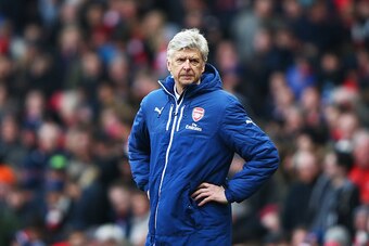 LONDON, ENGLAND - MARCH 14:  Arsene Wenger, manager of Arsenal looks on during the Barclays Premier League match between Arsenal and West Ham United at Emirates Stadium on March 14, 2015 in London, England.  (Photo by Ian Walton/Getty Images)