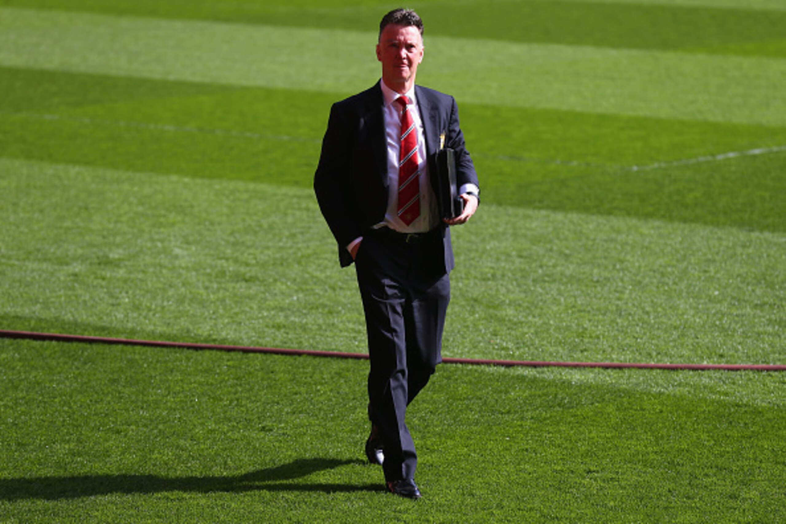LIVERPOOL, ENGLAND - MARCH 22:  Louis van Gaal, manager of Manchester United arrives for the Barclays Premier League match between Liverpool and Manchester United at Anfield on March 22, 2015 in Liverpool, England.  (Photo by Alex Livesey/Getty Images)