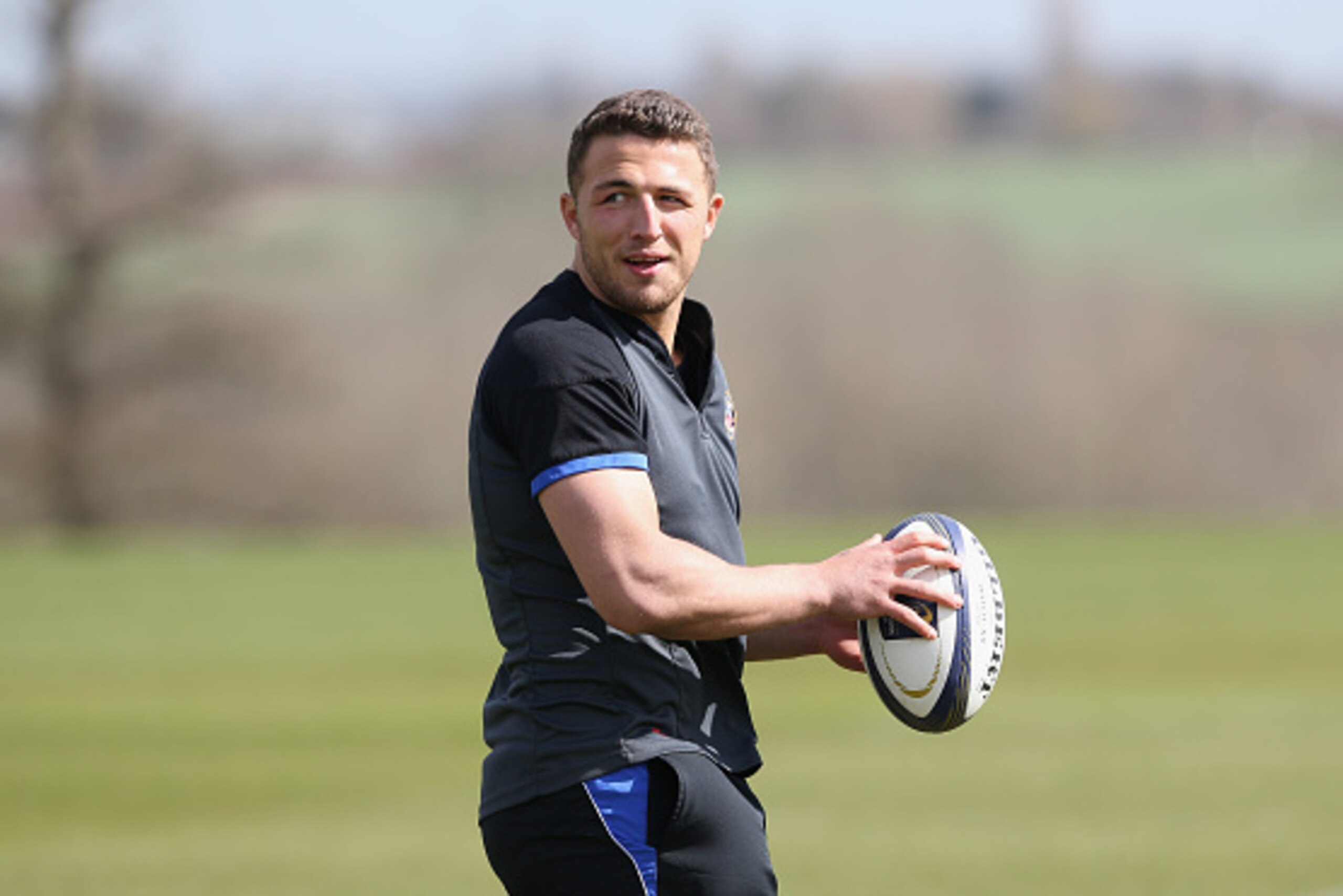 BATH, ENGLAND - MARCH 31:  Sam Burgess looks on during the Bath training session held at Farleigh House on March 31, 2015 in Bath, England.  (Photo by David Rogers/Getty Images)