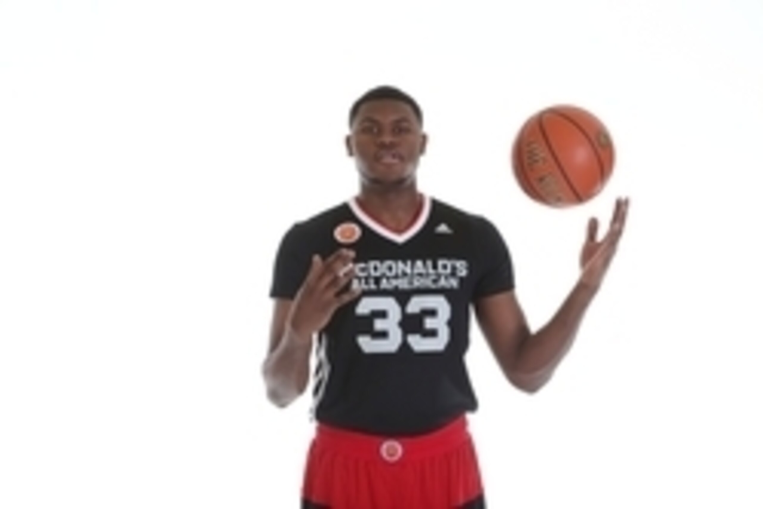 Mar 28, 2015; Chicago, IL, USA; McDonalds High School All American athlete Diamond Stone (33) poses for pictures during portrait day at the Westin Hotel. Mandatory Credit: Brian Spurlock-USA TODAY Sports