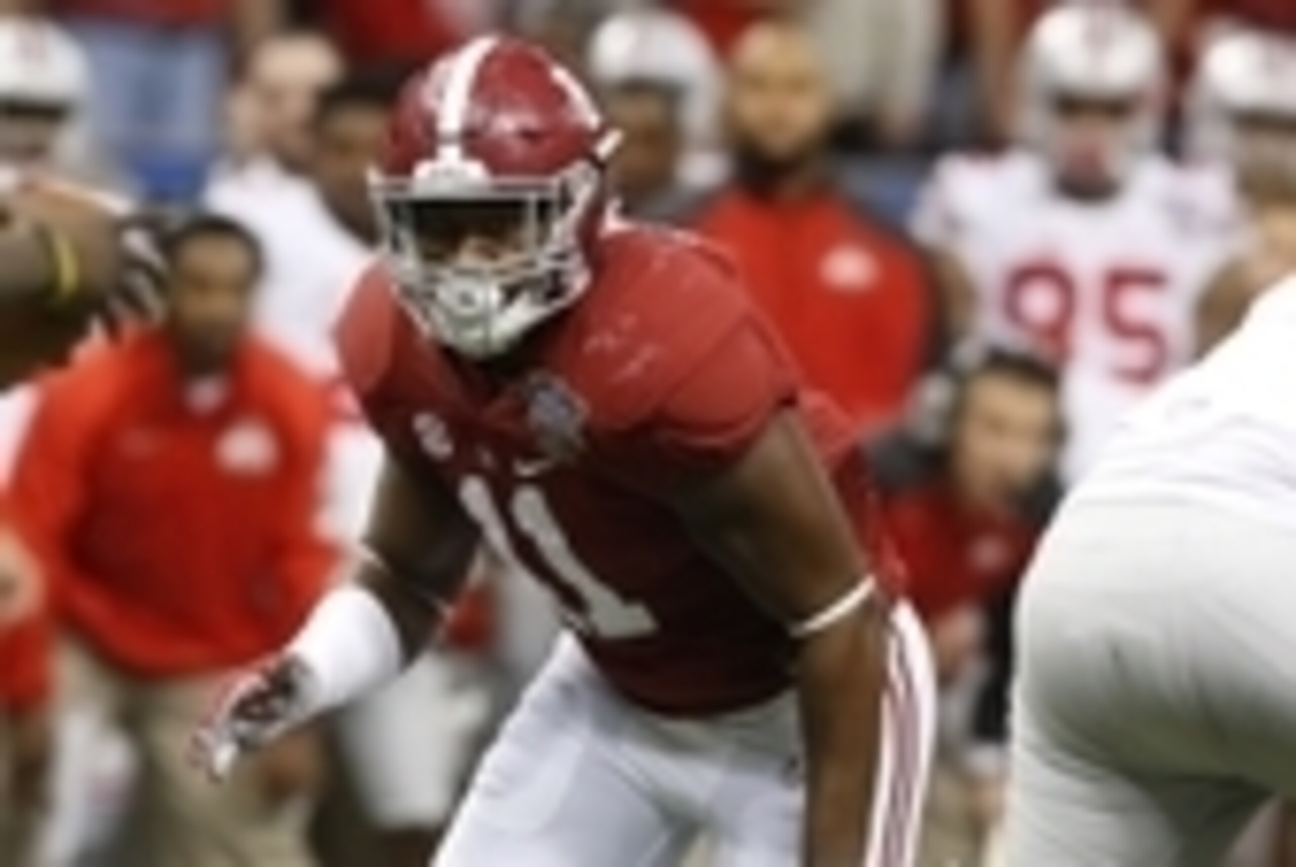 Jan 1, 2015; New Orleans, LA, USA; Alabama Crimson Tide linebacker Shaun Dion Hamilton (11) in action against the Ohio State Buckeyes in the 2015 Sugar Bowl at Mercedes-Benz Superdome. Mandatory Credit: Matthew Emmons-USA TODAY Sports
