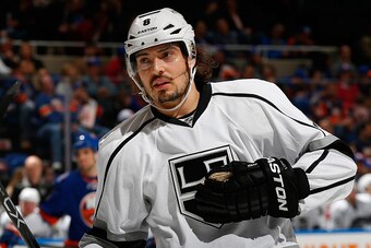 UNIONDALE, NY - MARCH 26:  Drew Doughty #8 of the Los Angeles Kings skates against the New York Islanders at Nassau Veterans Memorial Coliseum on March 26, 2015 in Uniondale, New York. The Los Angeles Kings defeated the New York Islanders 3-2.  (Photo by 