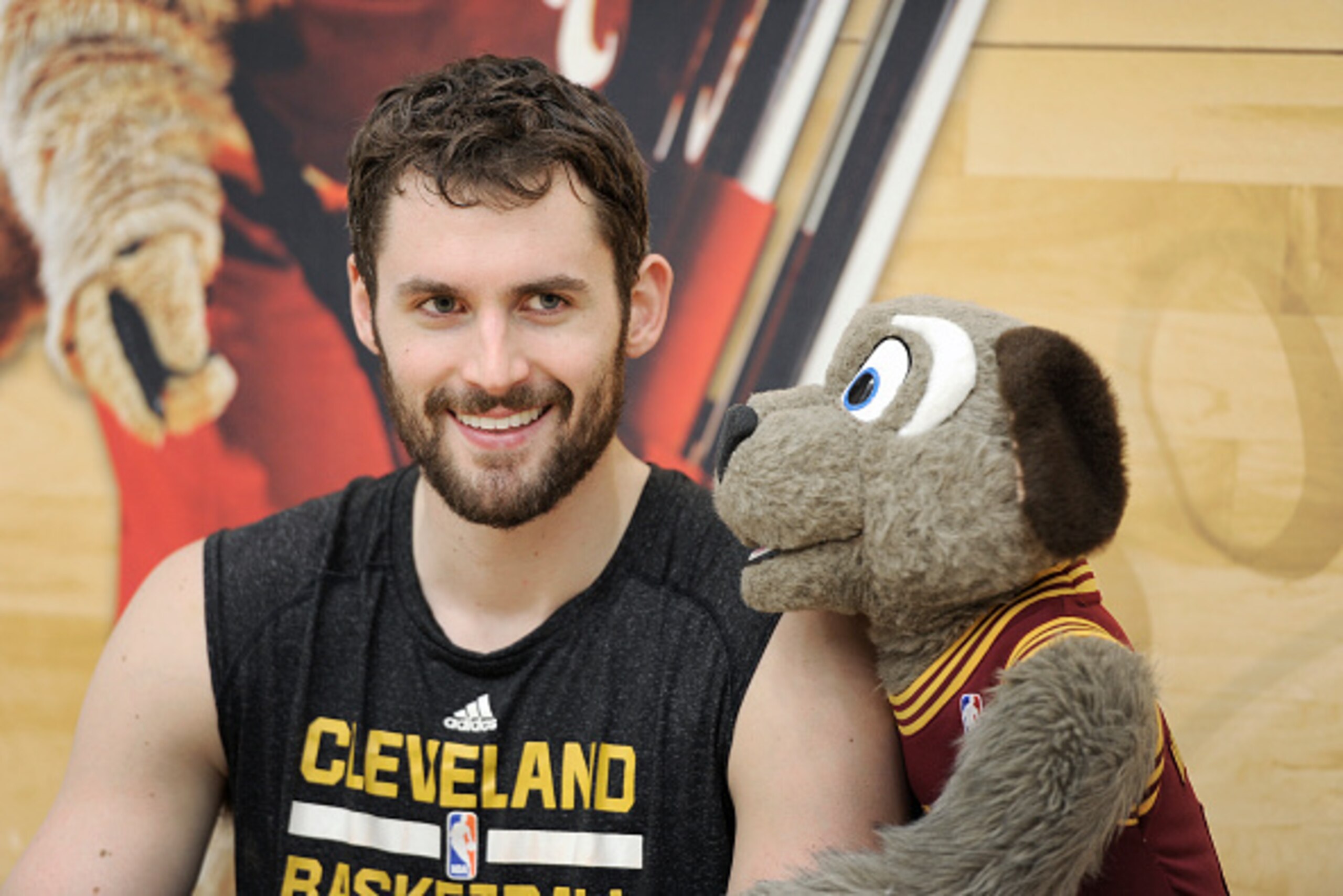 CLEVELAND, OH - MARCH 19:  Kevin Love #0 of the Cleveland Cavaliers practices during an all-access event on March 19, 2015 in Cleveland, Ohio. NOTE TO USER: User expressly acknowledges and agrees that, by downloading and/or using this photograph, User is 