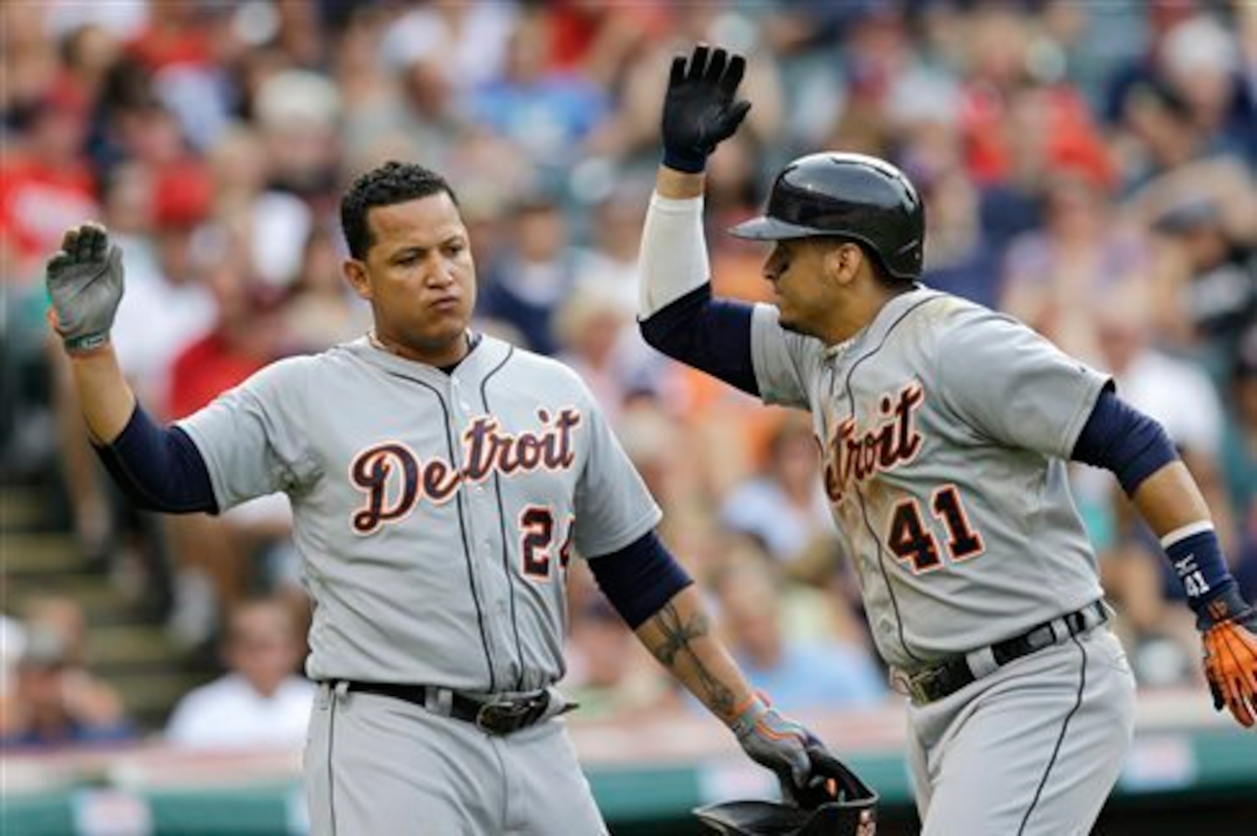 If the Tigers are going to win the Central for a fifth year in a row, they'll need to rely more on sluggers Miguel Cabrera and Victor Martinez.