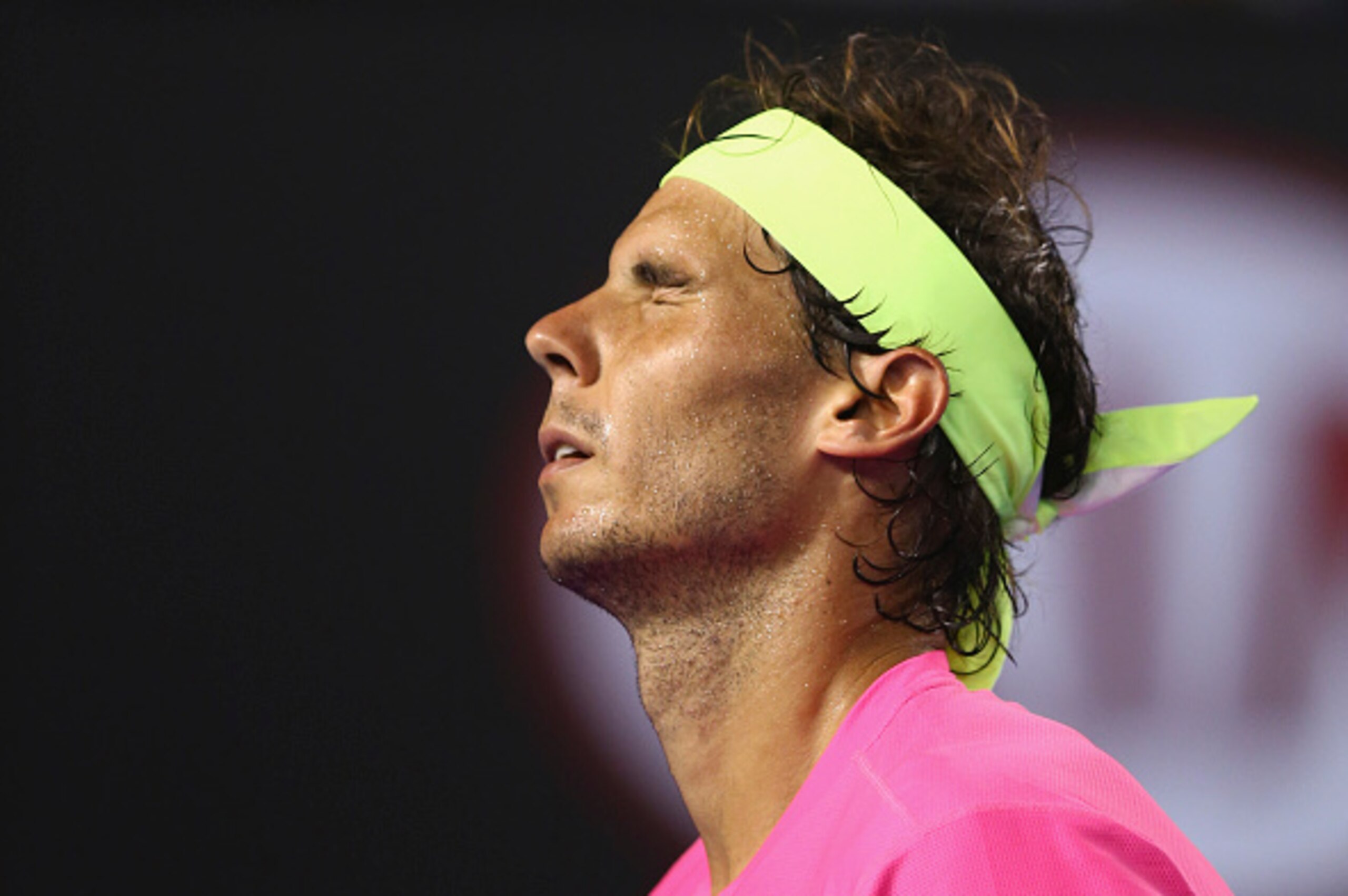 MELBOURNE, AUSTRALIA - JANUARY 21:  Rafael Nadal of Spain reacts during in his second round match against Tim Smyczek of the United States during day three of the 2015 Australian Open at Melbourne Park on January 21, 2015 in Melbourne, Australia.  (Photo 