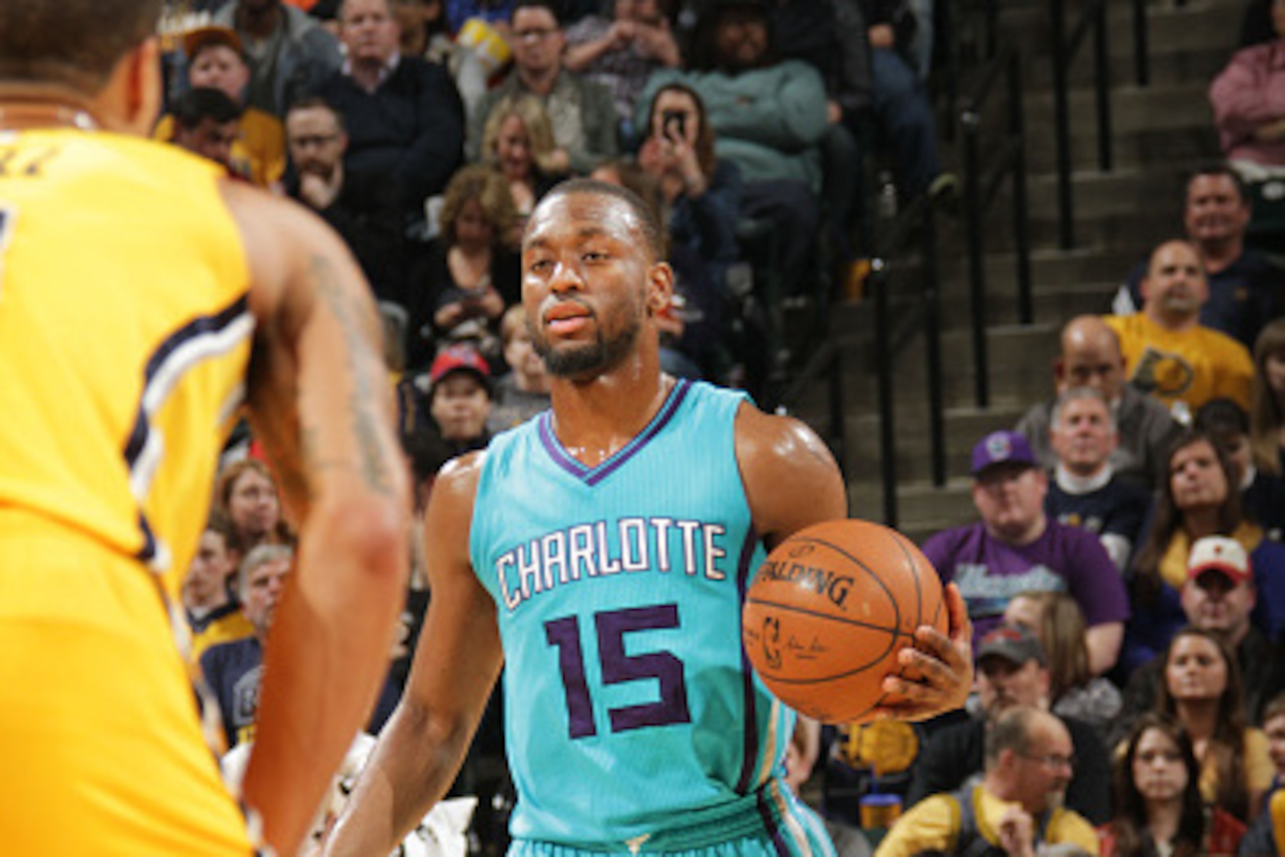 INDIANAPOLIS, IN - APRIL 3: Kemba Walker #15 of the Charlotte Hornets drives to the basket against the Indiana Pacers during the game on April 3, 2015 at Bankers Life Fieldhouse in Indianapolis, Indiana. NOTE TO USER: User expressly acknowledges and agree INDIANAPOLIS, IN - APRIL 3: Kemba Walker #15 of the Charlotte Hornets drives to the basket against the Indiana Pacers during the game on April 3, 2015 at Bankers Life Fieldhouse in Indianapolis, Indiana. NOTE TO USER: User expressly acknowledges and agree