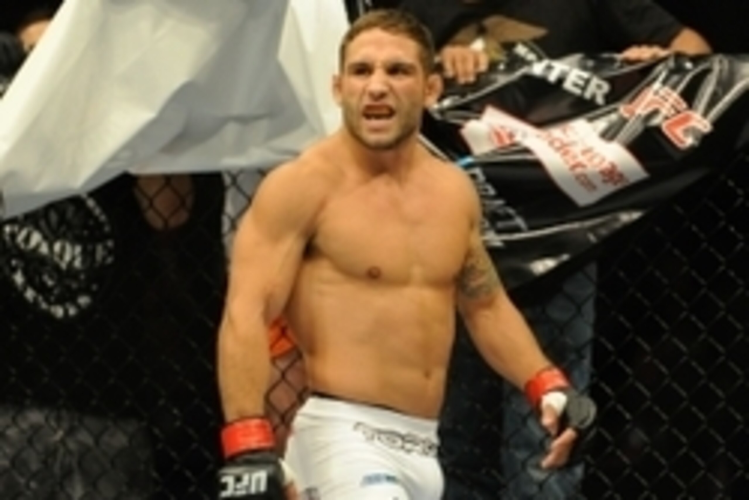 Aug 31, 2013; Milwaukee, WI, USA;  Chad Mendes gets ready to fight during the UFC-164 bout at BMO Harris Bradley Center. Mandatory Credit: Benny Sieu-USA TODAY Sports