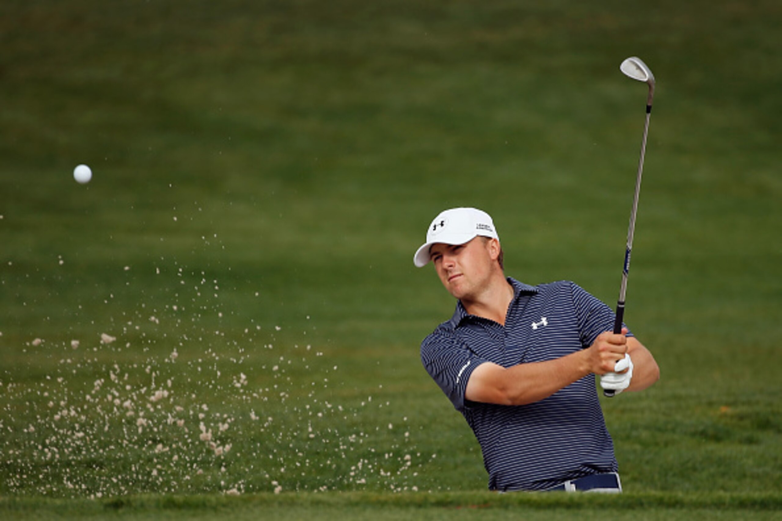 HUMBLE, TX - APRIL 01:  Jordan Spieth hits a bunker shot during the pro-am prior to the start of the Shell Houston Open at the Golf Club of Houston on April 1, 2015 in Humble, Texas.  (Photo by Scott Halleran/Getty Images)