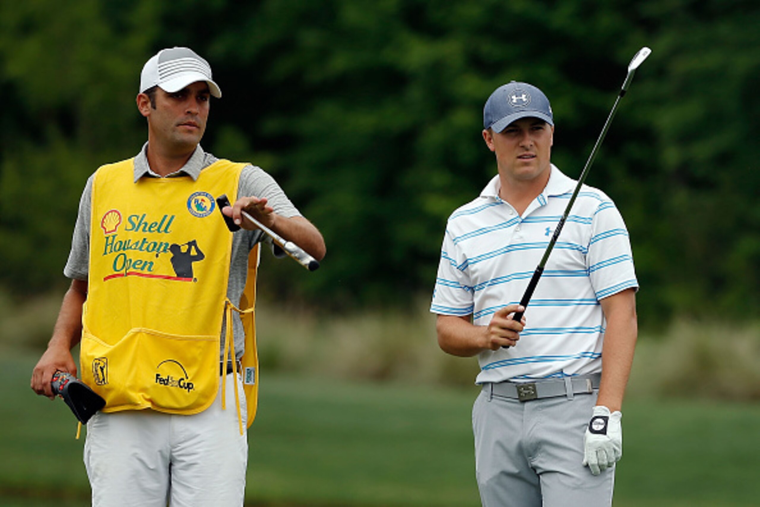 HUMBLE, TX - APRIL 04: Jordan Spieth and his caddie wait in the eleventh fairway during the third round of the Shell Houston Open at the Golf Club of Houston on April 4, 2015 in Humble, Texas. (Photo by Scott Halleran/Getty Images) HUMBLE, TX - APRIL 04: Jordan Spieth and his caddie wait in the eleventh fairway during the third round of the Shell Houston Open at the Golf Club of Houston on April 4, 2015 in Humble, Texas. (Photo by Scott Halleran/Getty Images)