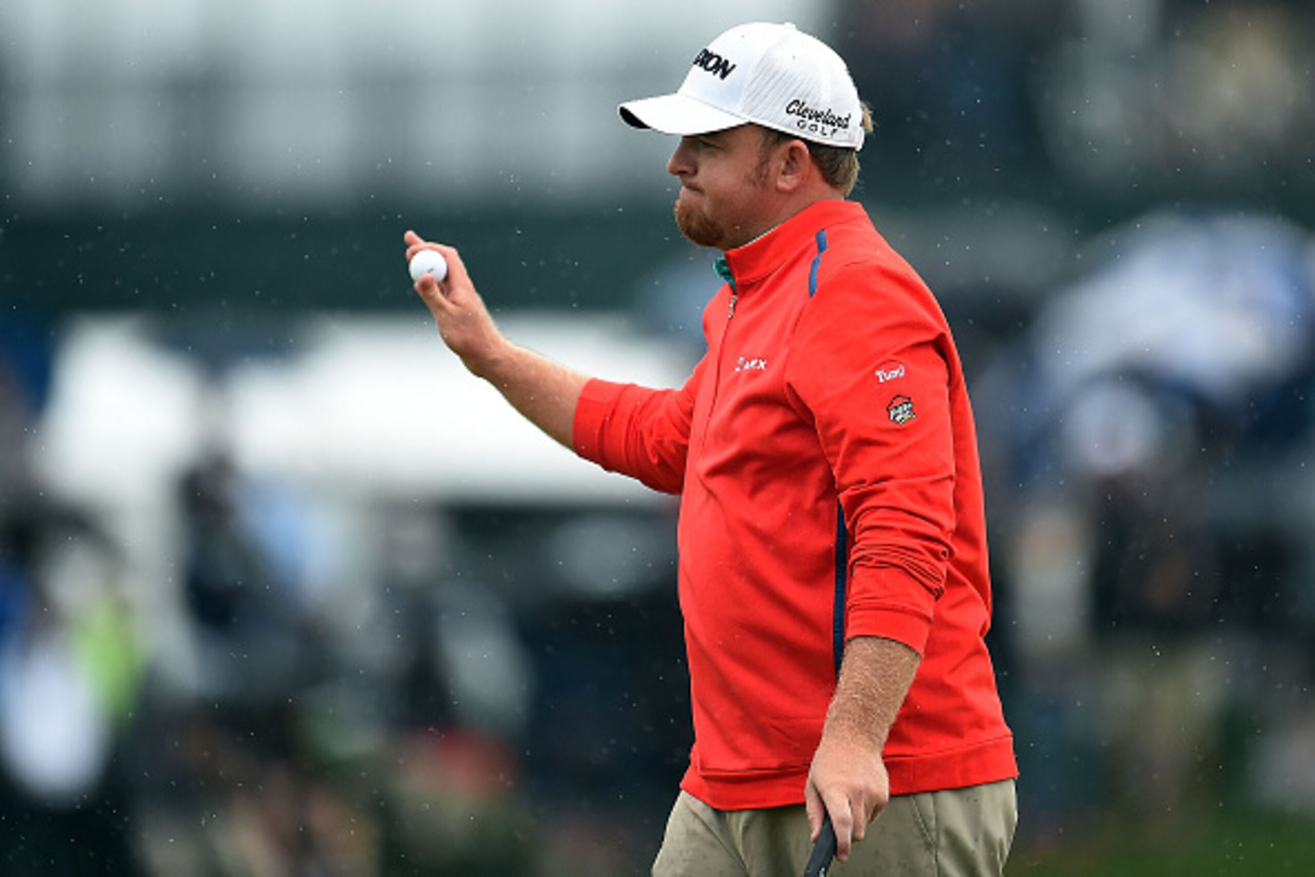 HUMBLE, TX - APRIL 05:  J.B. Holmes waves to the crowd following an eight-under par 64 in the final round of the Shell Houston Open at the Golf Club of Houston on April 5, 2015 in Humble, Texas.  (Photo by Stacy Revere/Getty Images)