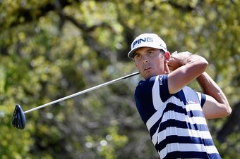 SAN ANTONIO, TX - MARCH 29: Billy Horschel tees off on the ninth hole during the final round of the Valero Texas Open at TPC San Antonio AT&T Oaks Course on March 29, 2015 in San Antonio, Texas. (Photo by Christian Petersen/Getty Images)