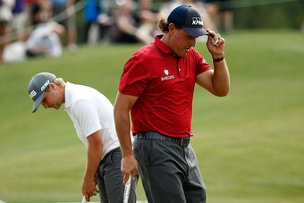 HUMBLE, TX - APRIL 04:  Phil Mickelson birdies the fifteenth hole during the third round of the Shell Houston Open at the Golf Club of Houston on April 4, 2015 in Humble, Texas.  (Photo by Scott Halleran/Getty Images)