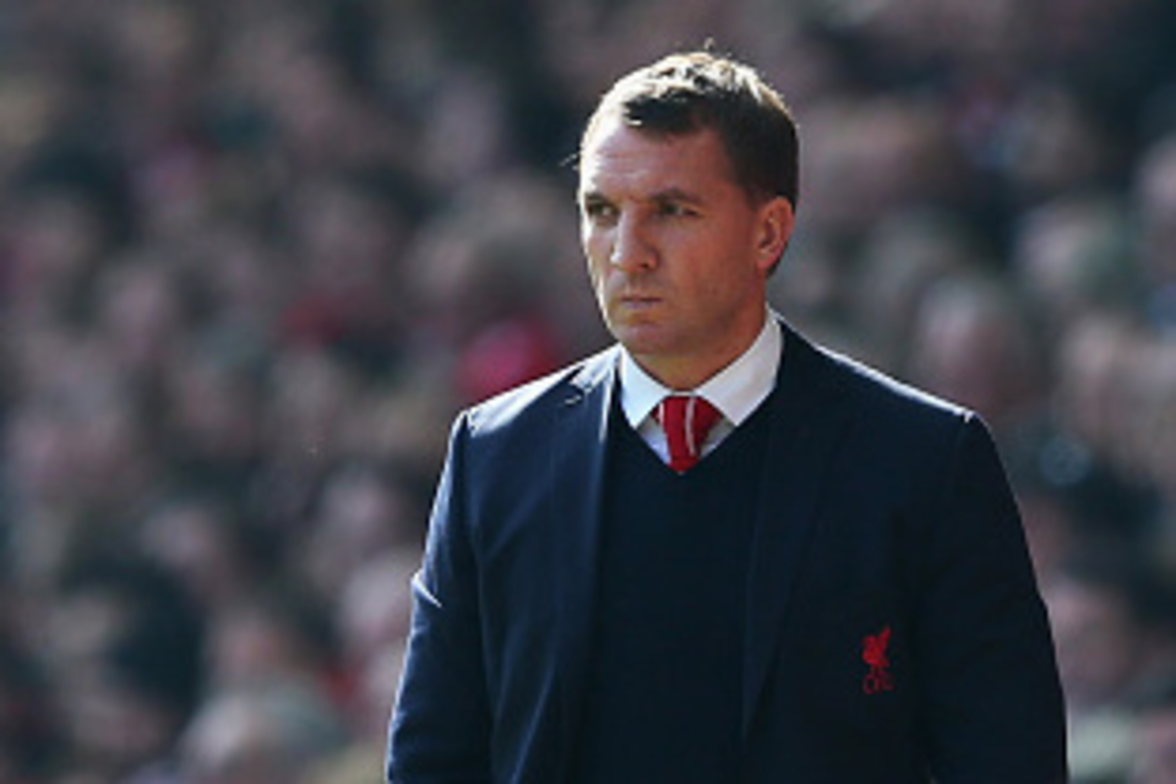 LIVERPOOL, ENGLAND - MARCH 22:  Brendan Rodgers, manager of Liverpool looks on during the Barclays Premier League match between Liverpool and Manchester United at Anfield on March 22, 2015 in Liverpool, England.  (Photo by Alex Livesey/Getty Images)