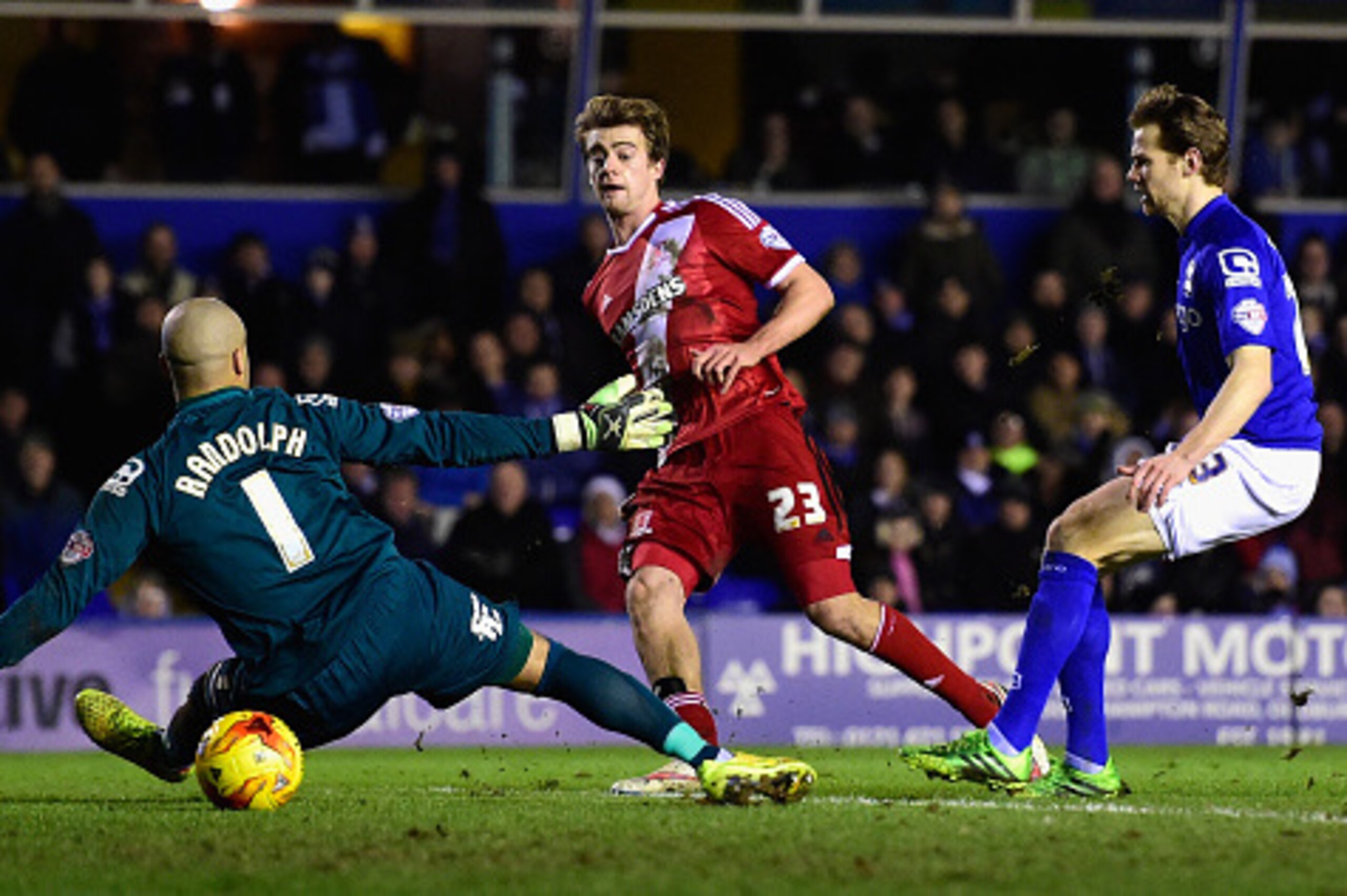 BIRMINGHAM, ENGLAND - FEBRUARY 18: Middlesbrough striker Patrick Bamford scores the equaliser during the Sky Bet Championship match between Birmingham City and Middlesbrough at St Andrews (stadium) on February 18, 2015 in Birmingham, England. (Photo by BIRMINGHAM, ENGLAND - FEBRUARY 18: Middlesbrough striker Patrick Bamford scores the equaliser during the Sky Bet Championship match between Birmingham City and Middlesbrough at St Andrews (stadium) on February 18, 2015 in Birmingham, England. (Photo by