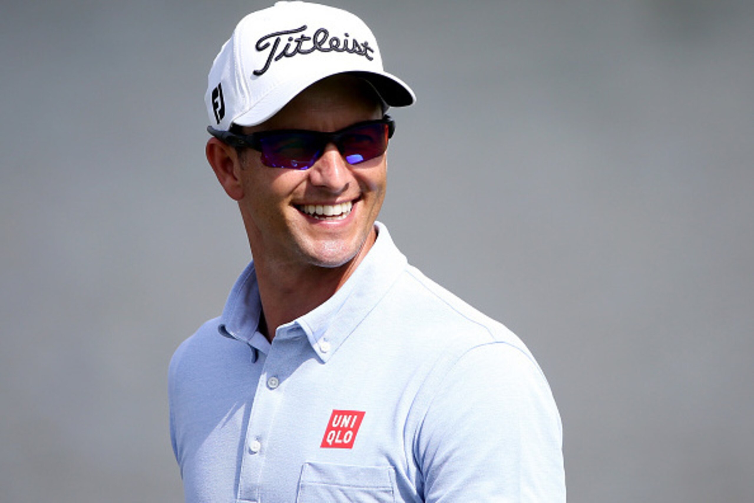 DORAL, FL - MARCH 04:  Adam Scott of Australia smiles during a practice round for World Golf Championships-Cadillac Championship at Trump National Doral Blue Monster course on March 4, 2015 in Doral, Florida.  (Photo by Sam Greenwood/Getty Images)