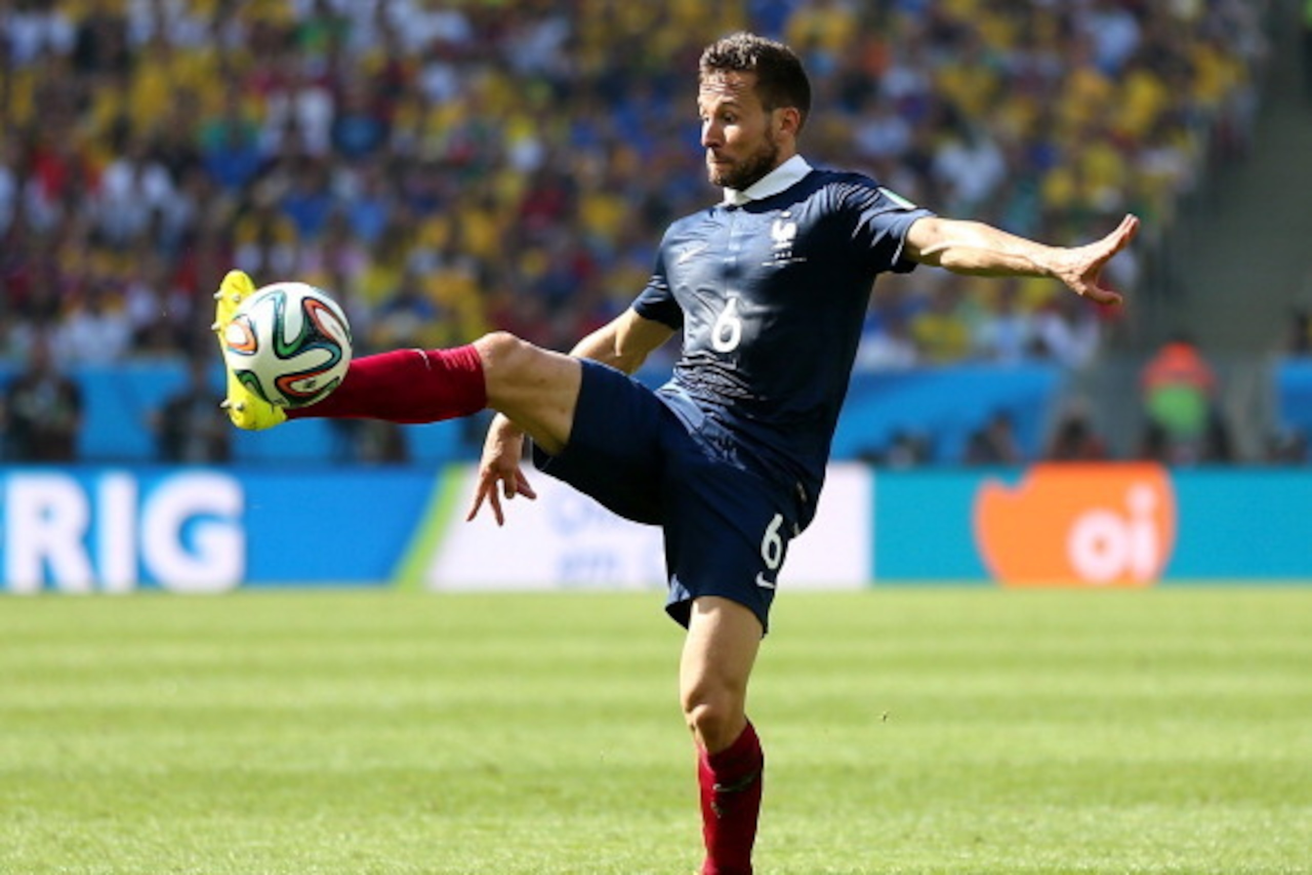 RIO DE JANEIRO, BRAZIL - JULY 04:  Yohan Cabaye of France controls the ball during the 2014 FIFA World Cup Brazil Quarter Final match between France and Germany at Maracana on July 4, 2014 in Rio de Janeiro, Brazil.  (Photo by Martin Rose/Getty Images)