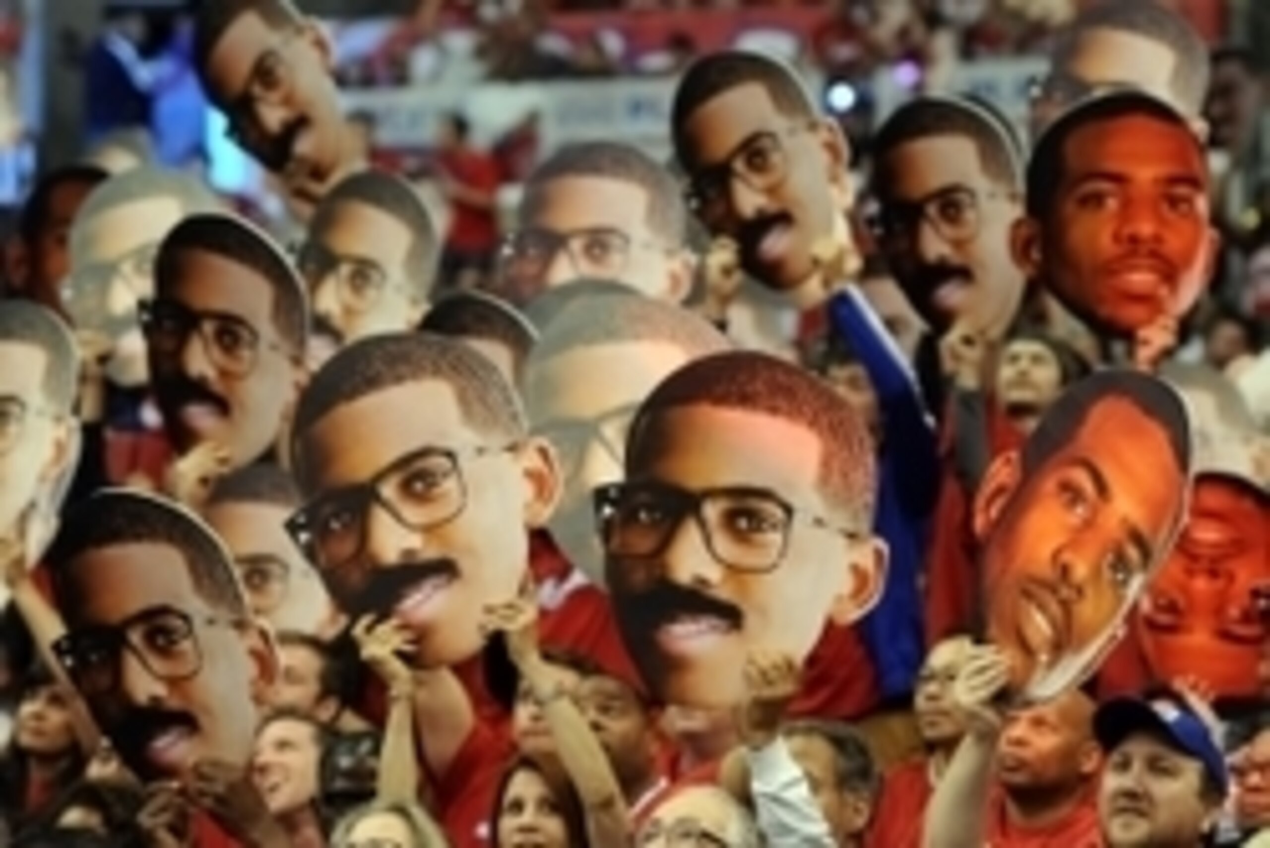 Apr 22, 2013; Los Angeles, CA, USA;  Los Angeles Clippers fans hold up cut outs of point guard Chris Paul (3) in the first half of game two against the Memphis Grizzlies in the first round of the 2013 NBA playoffs at the Staples Center. Mandatory Credit: 
