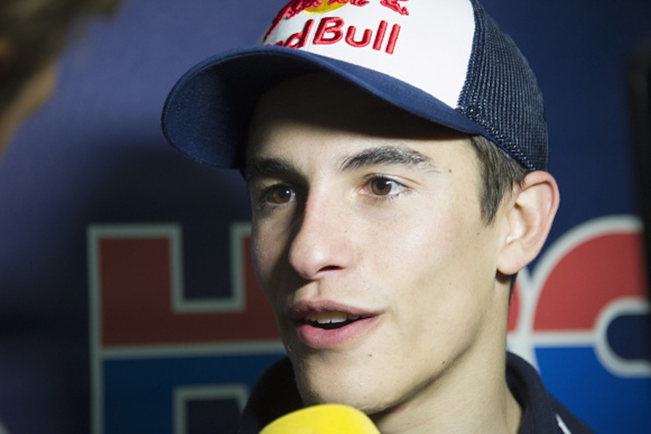 KUALA LUMPUR, MALAYSIA - FEBRUARY 04: Marc Marquez of Spain and Repsol Honda Team speaks with journalists during day one of the MotoGP tests at Sepang Circuit on February 4, 2015 in Kuala Lumpur, Malaysia. (Photo by Mirco Lazzari gp/Getty Images) KUALA LUMPUR, MALAYSIA - FEBRUARY 04: Marc Marquez of Spain and Repsol Honda Team speaks with journalists during day one of the MotoGP tests at Sepang Circuit on February 4, 2015 in Kuala Lumpur, Malaysia. (Photo by Mirco Lazzari gp/Getty Images)
