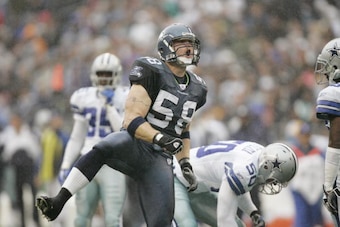 SEATTLE - OCTOBER 23:  Linebacker Isaiah Kacyvenski #58 of the Seattle Seahawks celebrates a play against the Dallas Cowboys at Qwest Field on October 23, 2005 in Seattle, Washington.  The Seahawks defeated the Cowboys 13-10.  (Photo by Otto Greule Jr/Get