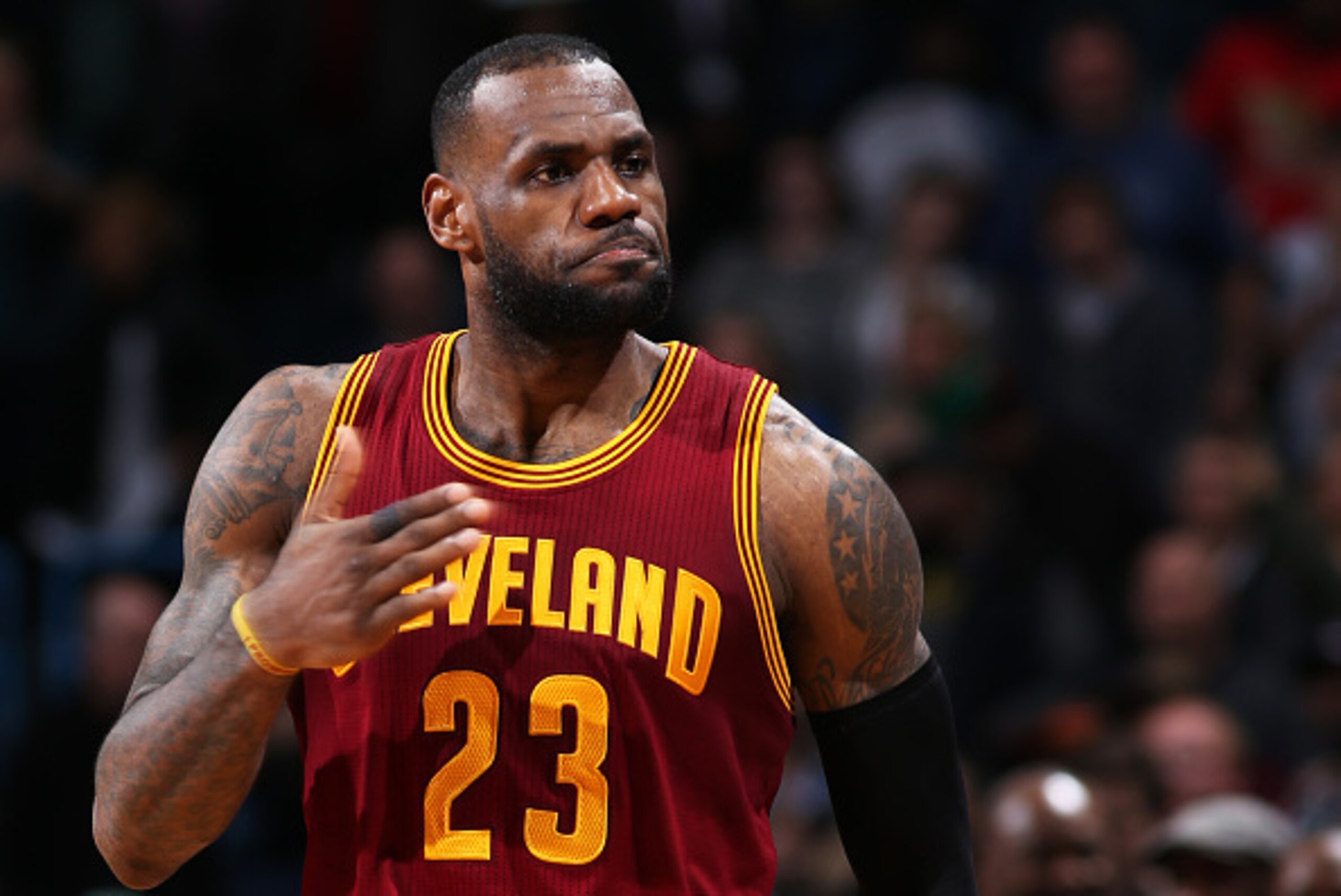 MILWAUKEE, WI - APRIL 8: LeBron James #23 of the Cleveland Cavaliers during the game against the Milwaukee Bucks on April 8, 2015 at BMO Harris Bradley Center in Milwaukee, Wisconsin. NOTE TO USER: User expressly acknowledges and agrees that, by downloadi