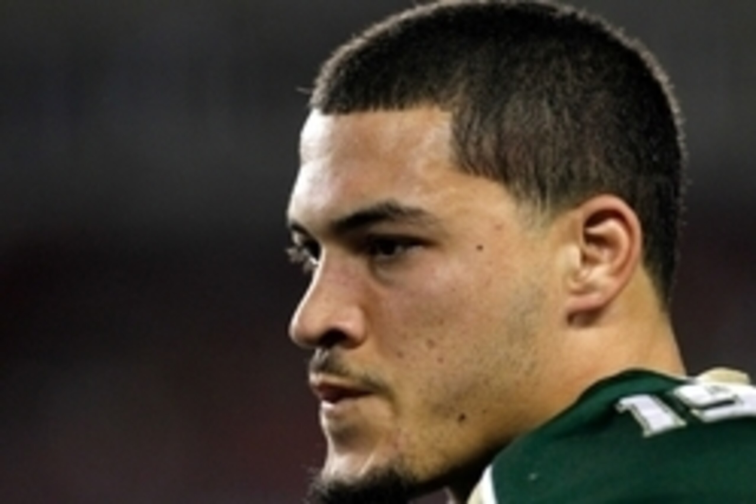 Nov 16, 2013; Tampa, FL, USA; South Florida Bulls defensive lineman Aaron Lynch (19) against the Memphis Tigers during the first quarter at Raymond James Stadium. Mandatory Credit: Kim Klement-USA TODAY Sports