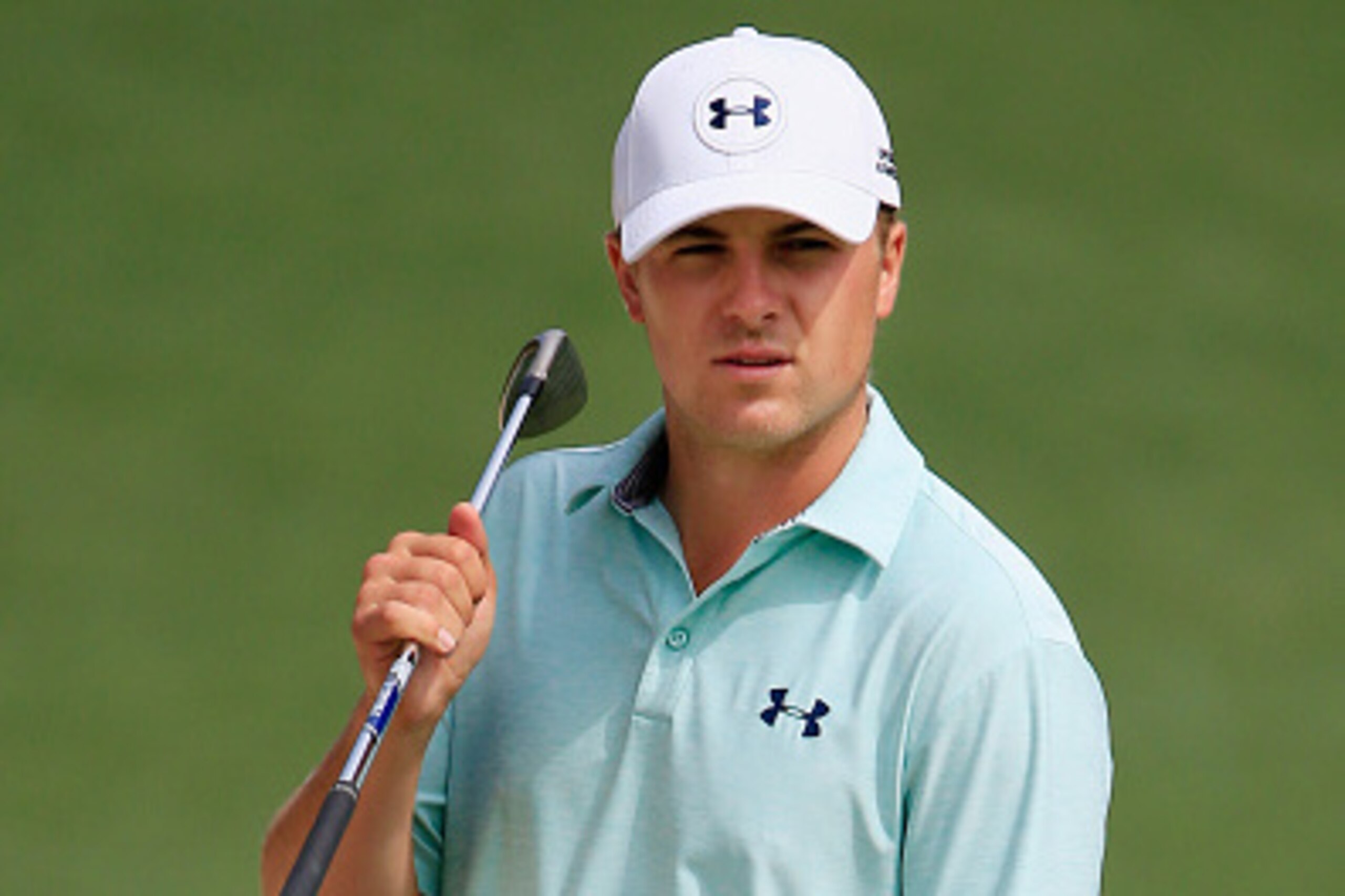 AUGUSTA, GA - APRIL 07:  Jordan Spieth of the United States looks on during a practice round prior to the start of the 2015 Masters Tournament at Augusta National Golf Club on April 7, 2015 in Augusta, Georgia.  (Photo by Jamie Squire/Getty Images)