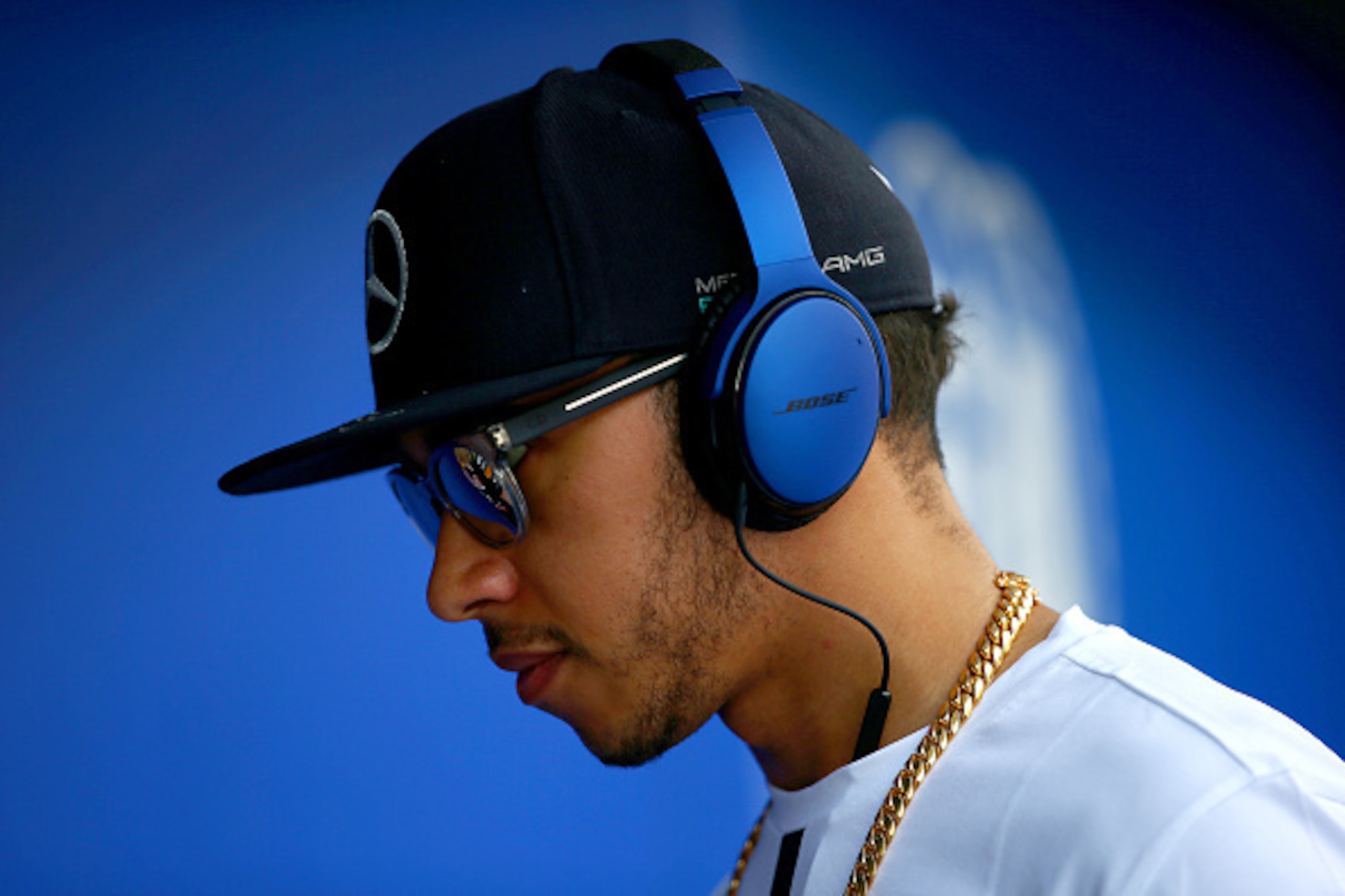 KUALA LUMPUR, MALAYSIA - MARCH 29:  Lewis Hamilton of Great Britain and Mercedes GP attends the drivers' parade before the Malaysia Formula One Grand Prix at Sepang Circuit on March 29, 2015 in Kuala Lumpur, Malaysia.  (Photo by Mark Thompson/Getty Images
