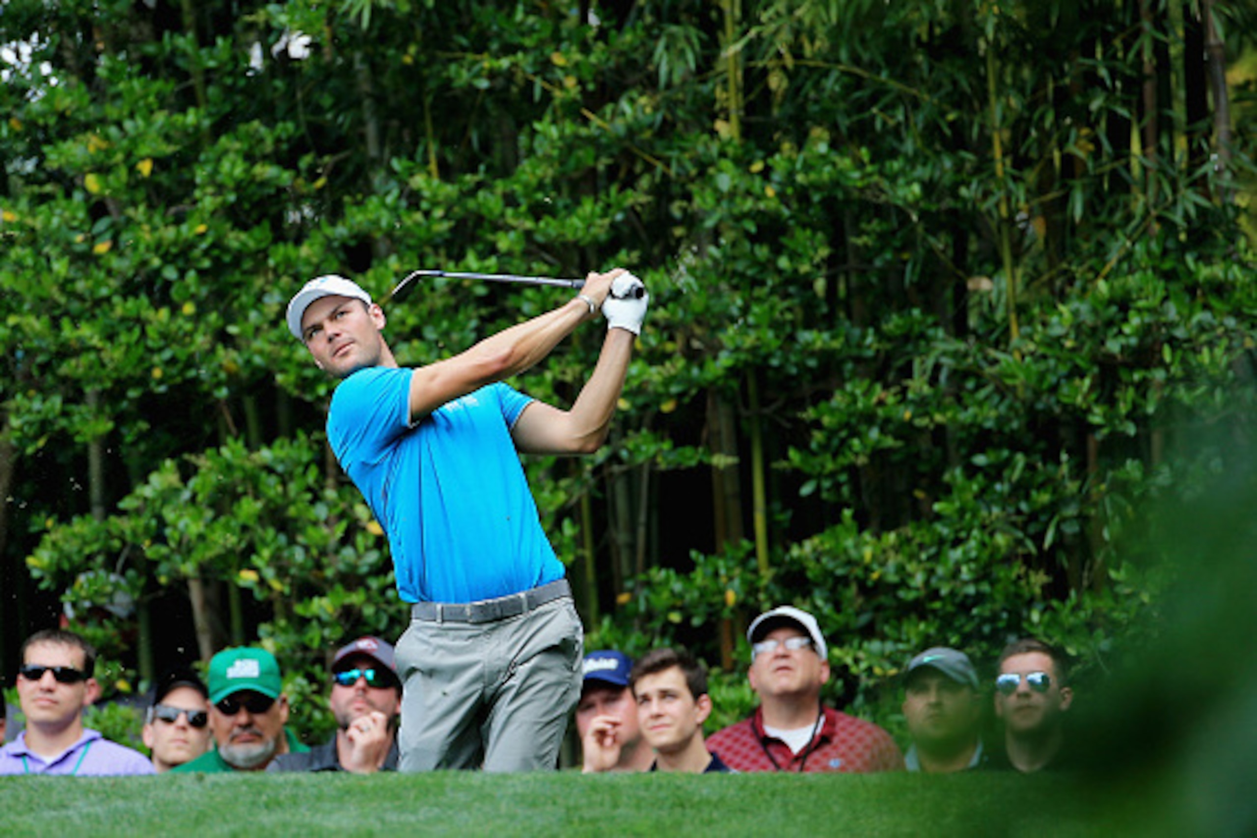 AUGUSTA, GA - APRIL 08:  Martin Kaymer of Germany hits a shot during the Par 3 Contest prior to the start of the 2015 Masters Tournament at Augusta National Golf Club on April 8, 2015 in Augusta, Georgia.  (Photo by David Cannon/Getty Images)