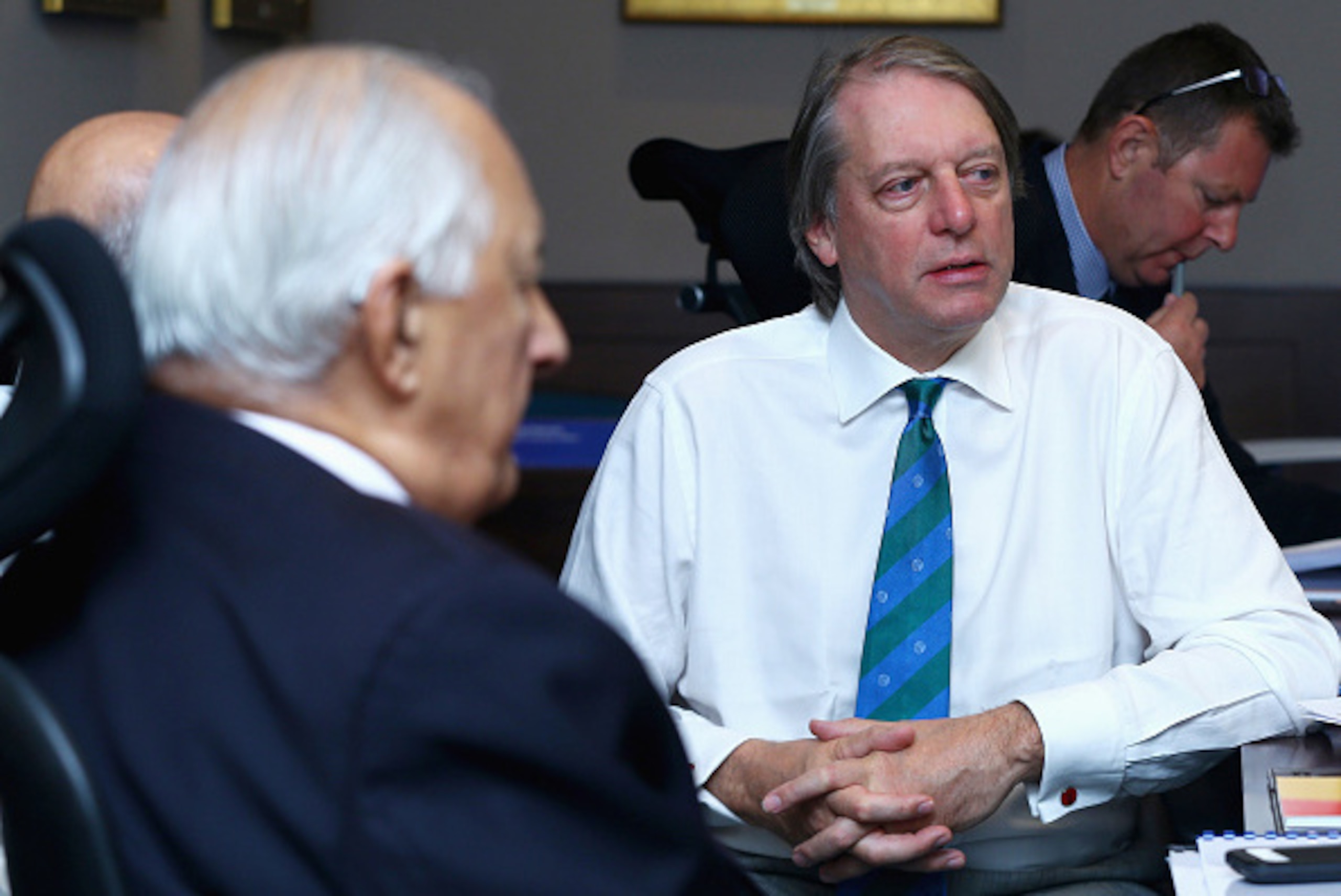 DUBAI, UNITED ARAB EMIRATES - NOVEMBER 10: Giles Clarke, ECB Chairman attends the ICC Board Meeting at the ICC headquarters  on November 10, 2014 in Dubai, United Arab Emirates.  (Photo by Francois Nel/Getty Images)
