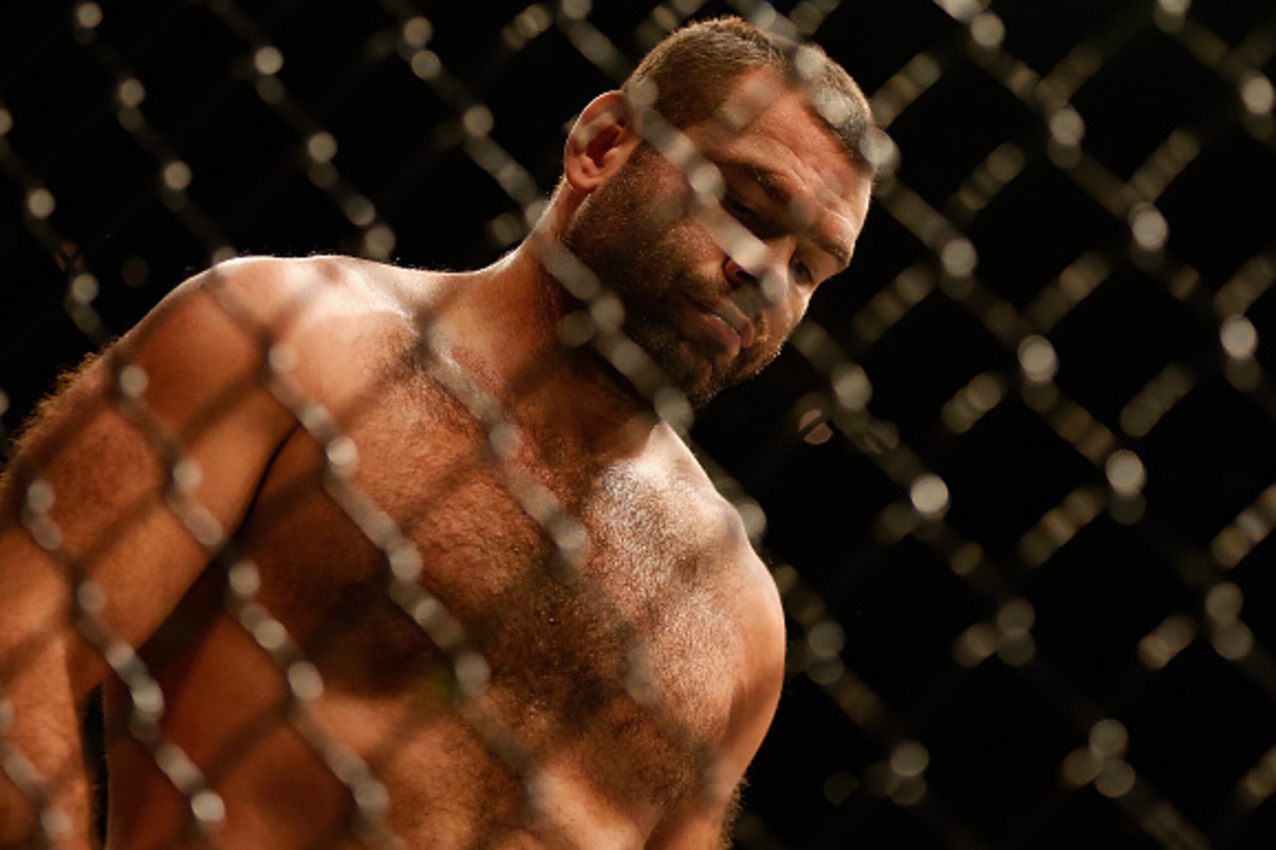 PHOENIX, AZ - DECEMBER 13:  Gabriel Gonzaga reacts after a tko loss to Matt Mitrione (not pictured) in their heavyweight bout during the UFC Fight Night event at the at U.S. Airways Center on December 13, 2014 in Phoenix, Arizona.  (Photo by Christian Pet