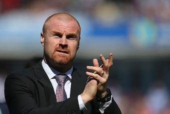 BURNLEY, ENGLAND - APRIL 05:  Manager Sean Dyche of Burnley looks on during the Barclays Premier League match between Burnley and Tottenham Hotspur at Turf Moor on April 5, 2015 in Burnley, England.  (Photo by Jan Kruger/Getty Images)