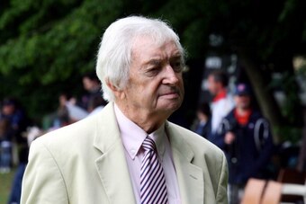 PARIS, FRANCE - JUNE 16: Former cricketer Richie Benaud attends the ICC Cricket Legend Day between France and Great Britain at Thoiry Castle on June 16, 2012 in Paris, France.  (Photo by Xavier Laine/Getty Images)