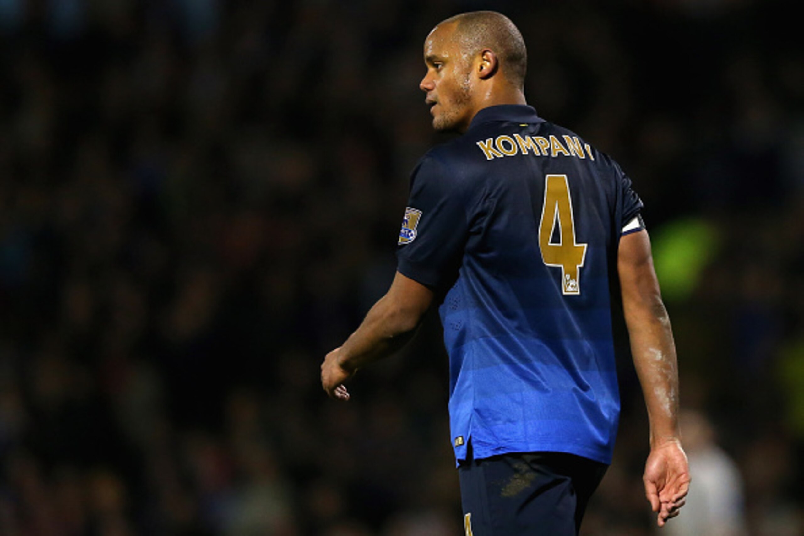 BURNLEY, ENGLAND - MARCH 14:  Vincent Kompany of Manchester City looks on during the Barclays Premier League match between Burnley and Manchester City at Turf Moor on March 14, 2015 in Burnley, England.  (Photo by Alex Livesey/Getty Images)