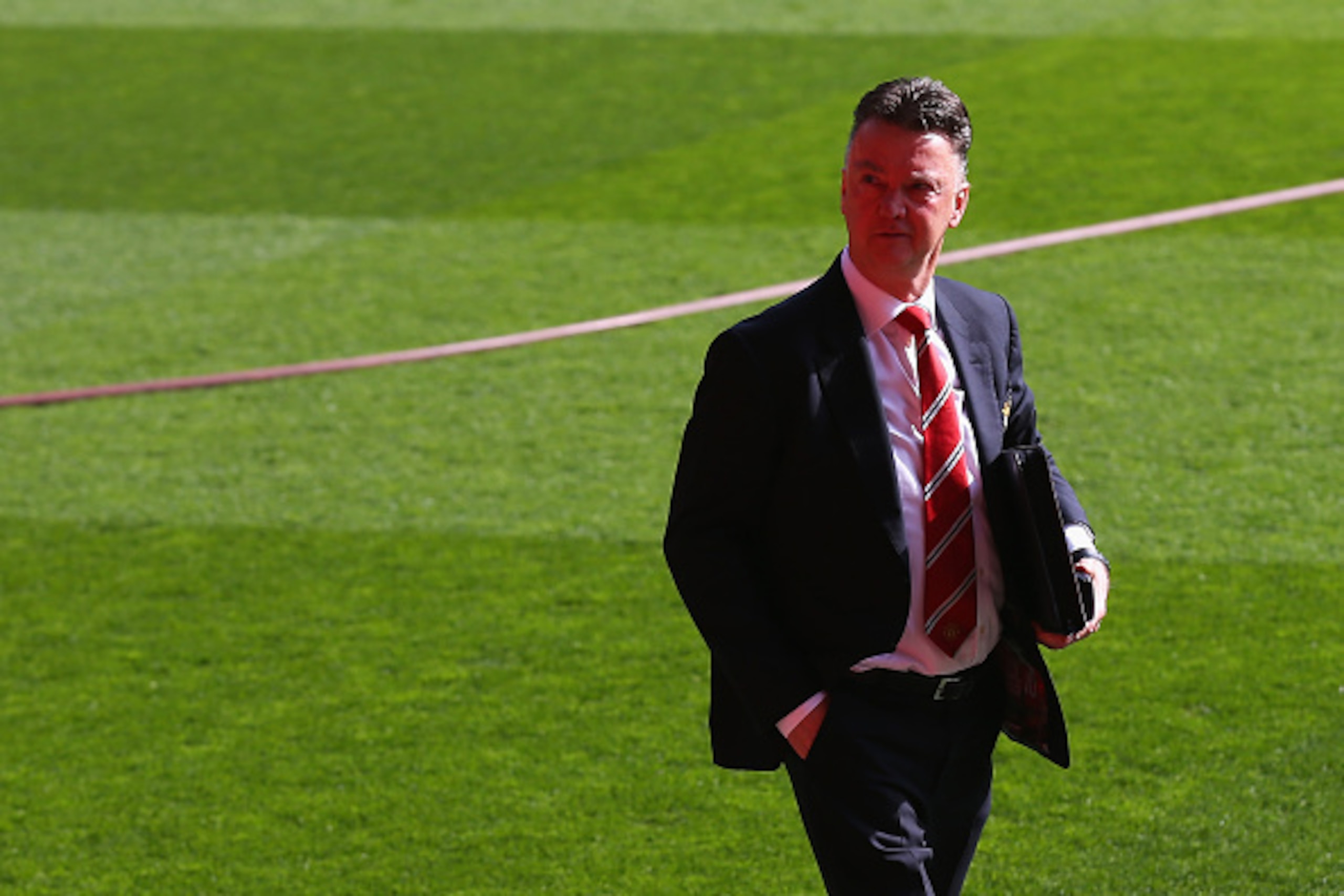 LIVERPOOL, ENGLAND - MARCH 22:  Louis van Gaal, manager of Manchester United arrives for the Barclays Premier League match between Liverpool and Manchester United at Anfield on March 22, 2015 in Liverpool, England.  (Photo by Alex Livesey/Getty Images)